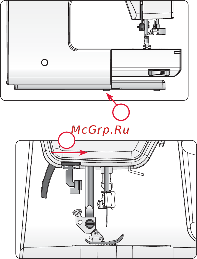Pfaff SMARTER 160 S [12/36] Регулировка положения машины