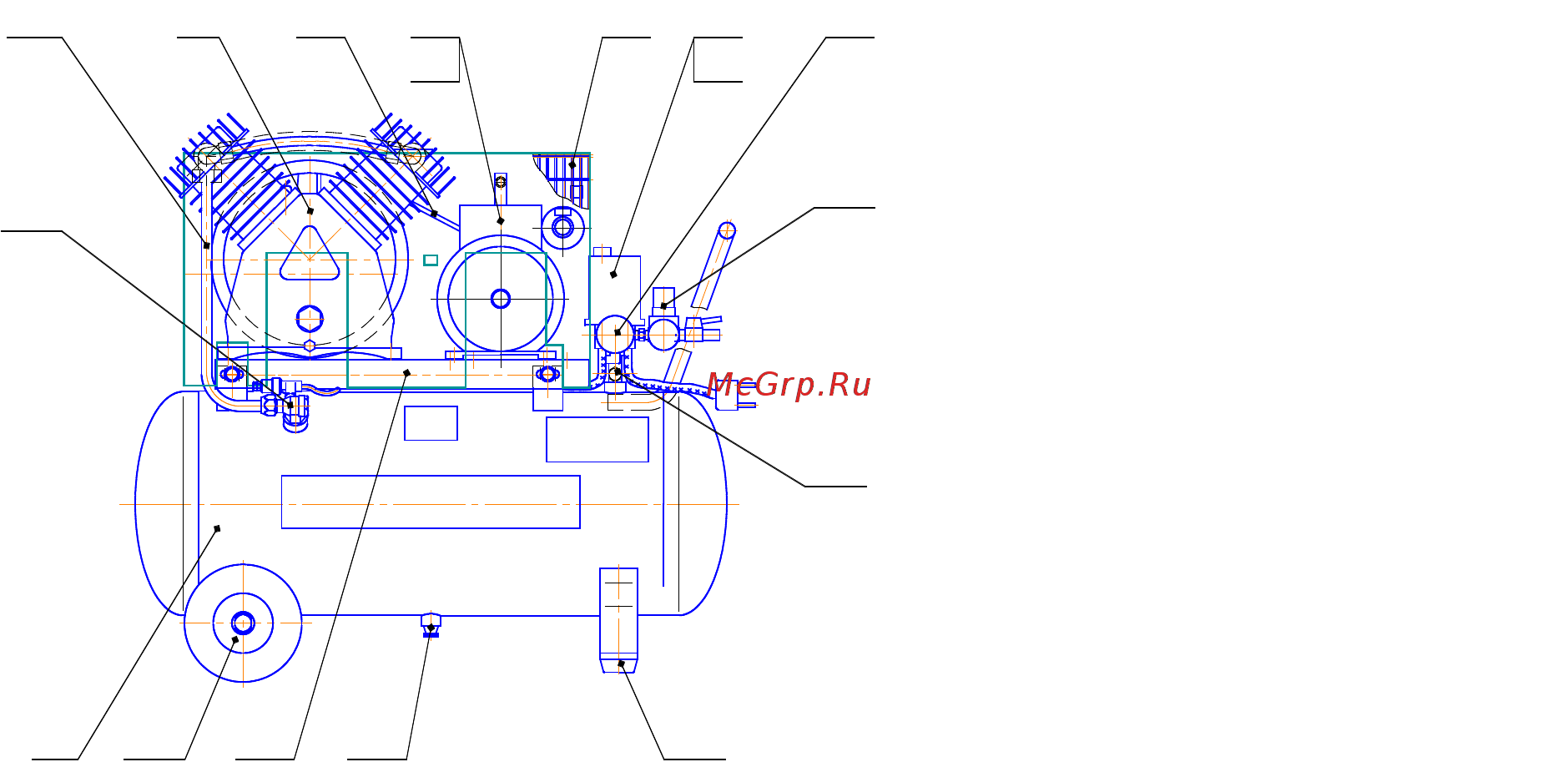 Remeza СБ4/C-100.LB30 [13/32] Электродвигатель и произойдет сброс давления из нагнетательного воздухопровода и поршневого блока 2 снизить давление в ресивере до атмосферного 3 выключить вводной выключатель или отсоединить от электрической сети вилку питающего кабеля компрессора 7 устройство и порядок работы 7 устройство 7 общий вид компрессоров показан на рисунках 6 7 8 9