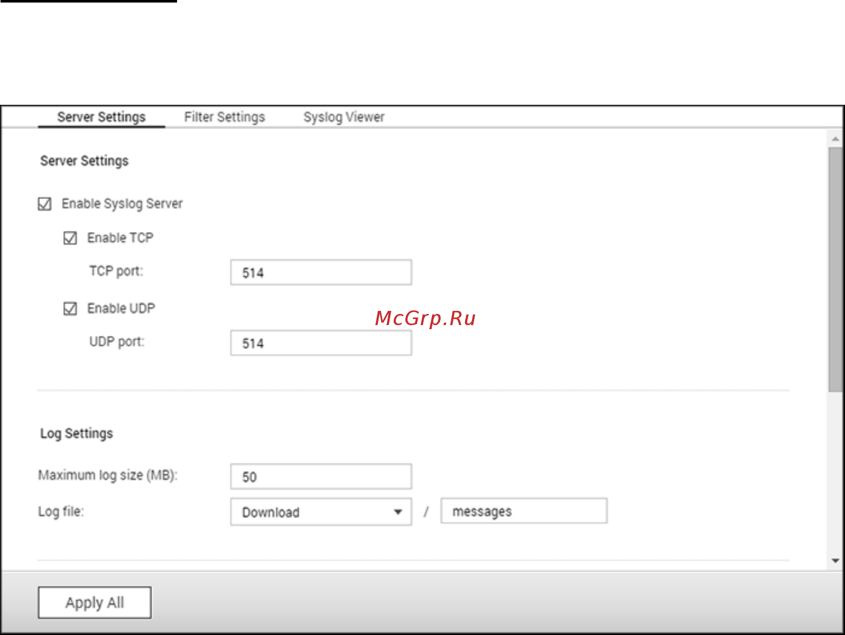 Qnap TVS-882ST2-i5-8G [320/441] Сервер syslog