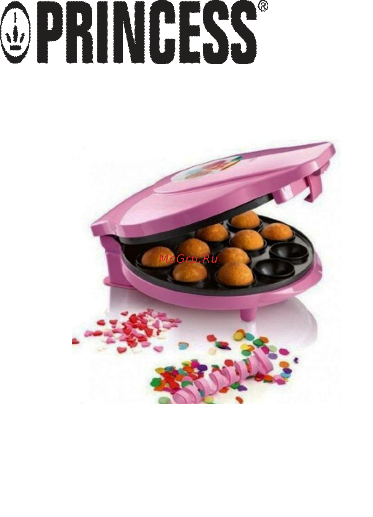 Princess 132600 Cake Pop Инструкция по эксплуатации онлайн