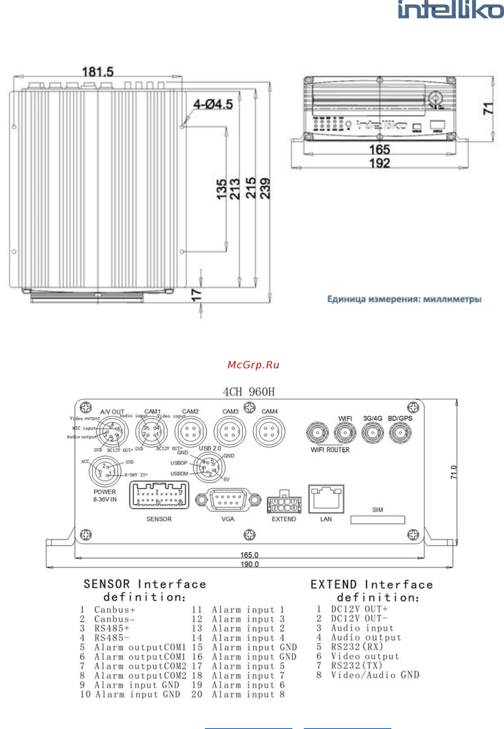 INTELLIKO INT-MNVR212-111 [25/69] Инструкция по подключению внешнего интерфейса