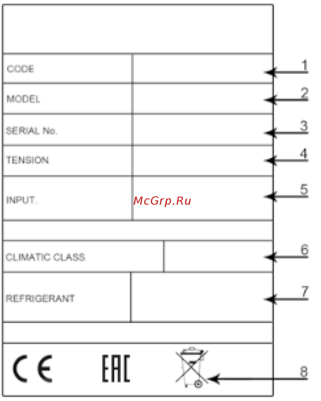 Hurakan HKN-BCF3L [4/23] Информационная наклейка