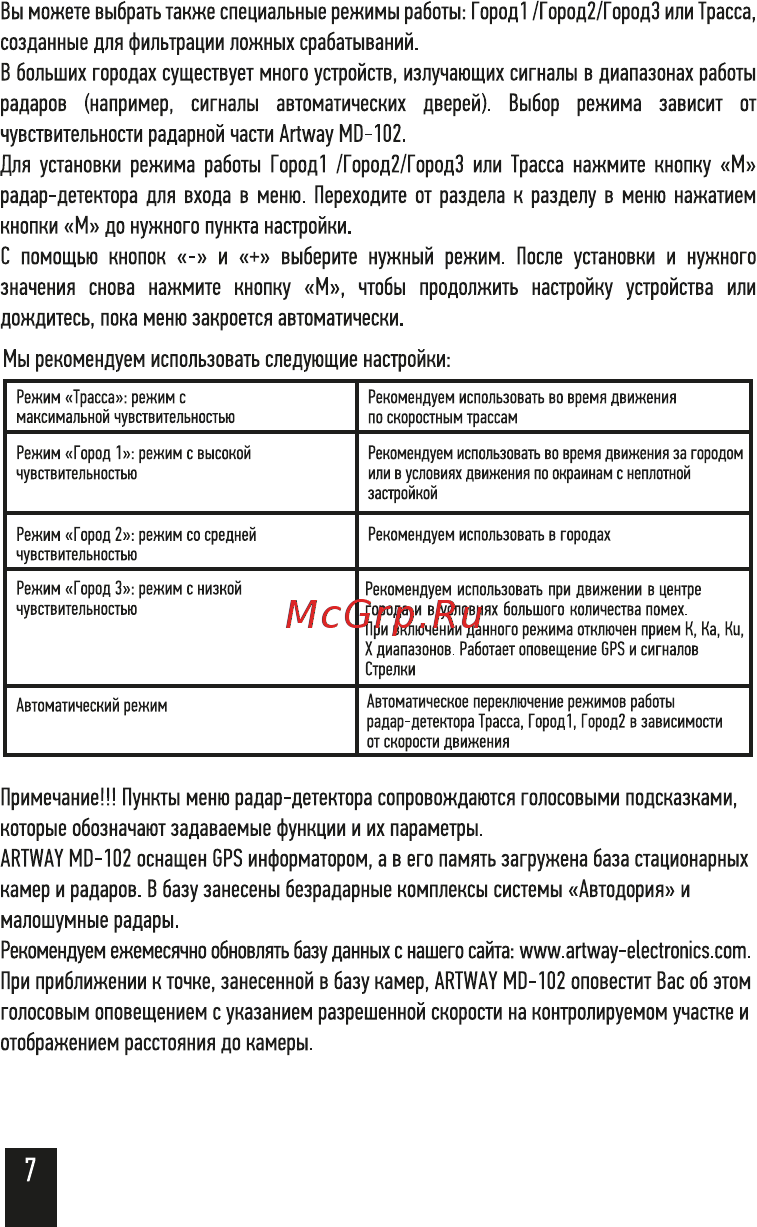 Artway MD-102 Руководство пользователя онлайн [9/20] 261688