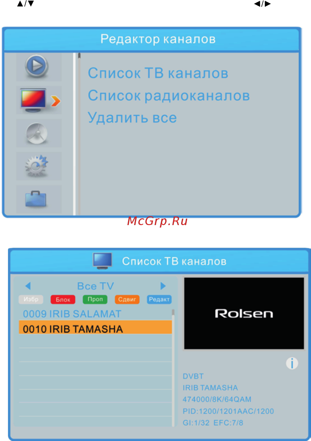 Rolsen RDB-513 (DVB-T2) Инструкция по эксплуатации онлайн [12/23] 262144