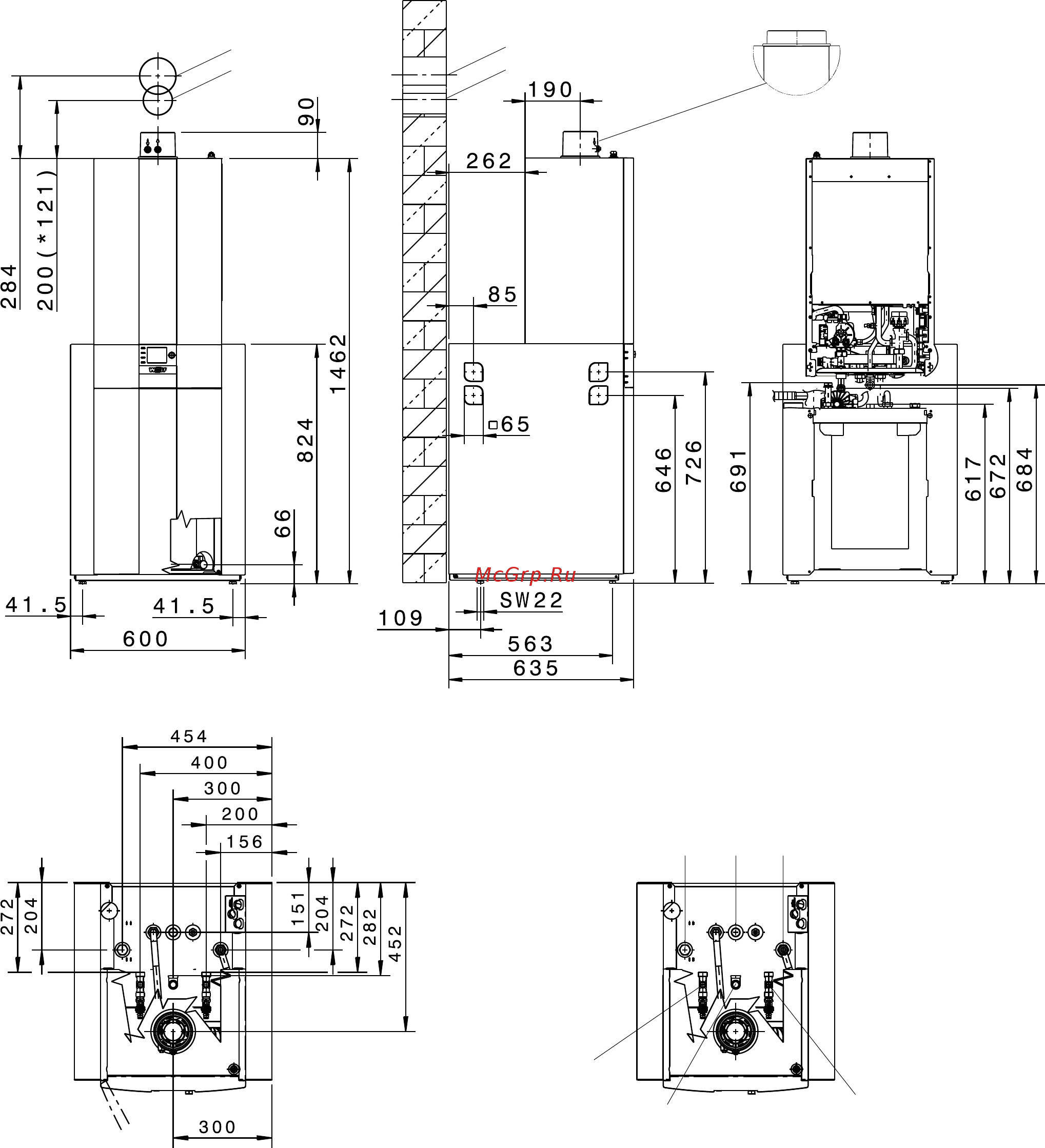 Wolf CGB-2K-24 [15/32] Размеры и подключения cgs 2l