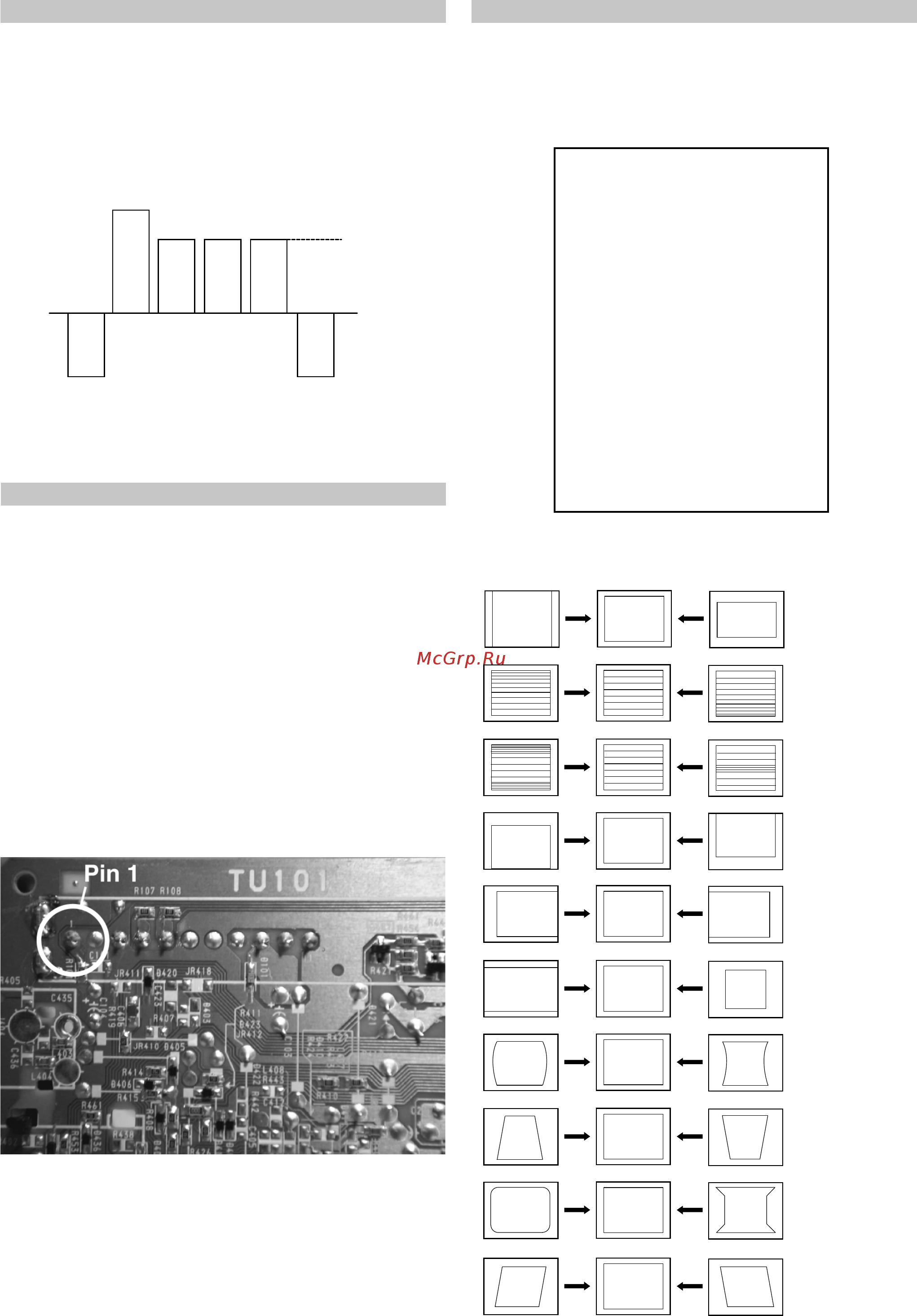 Sony KV-25FX30K [21/50] Enter into the geometry service menu 2 select and adjust each item in order to obtain the optimum image