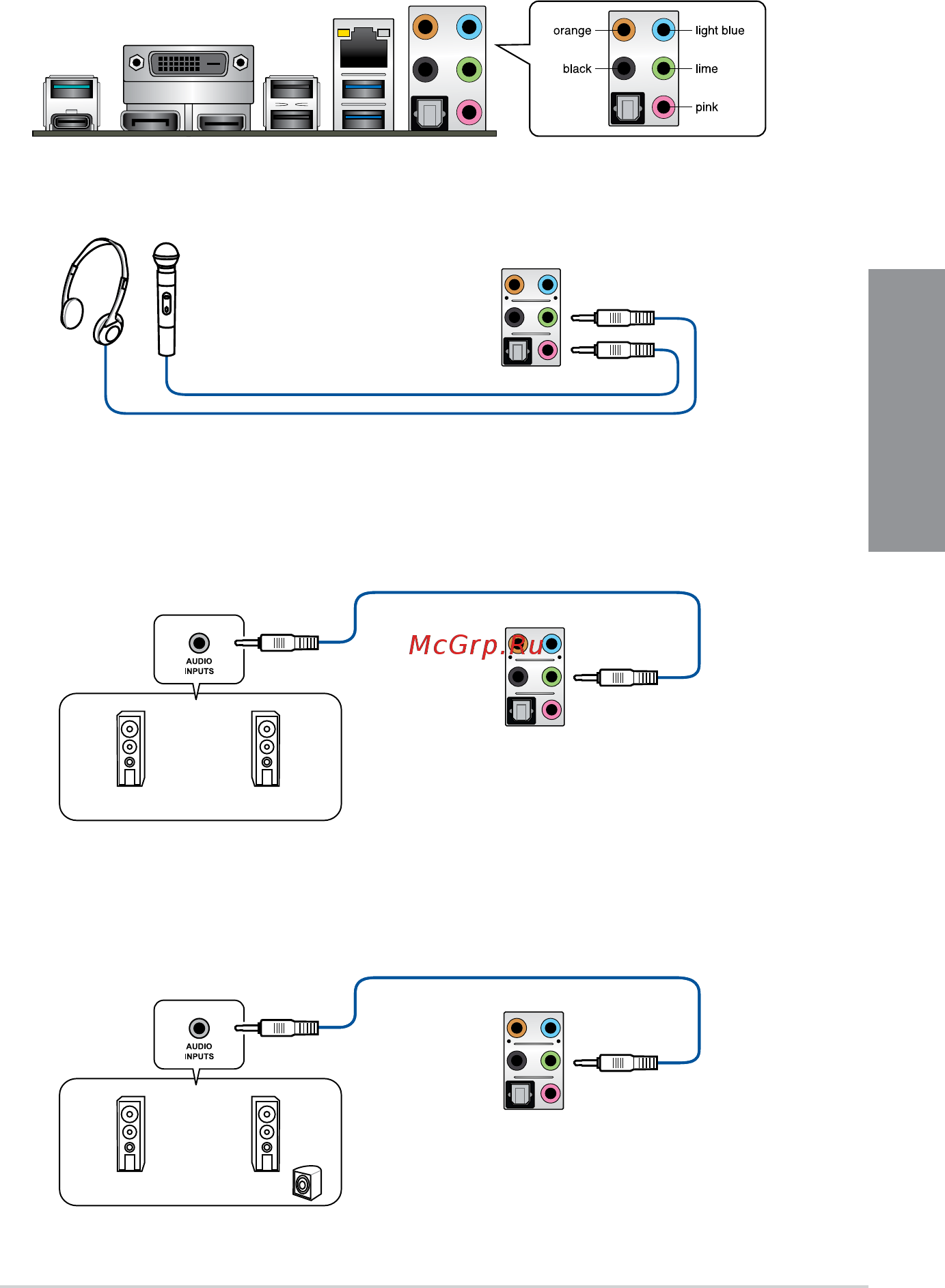 Asus PRIME Z370-A [55/104] Audio i o connections