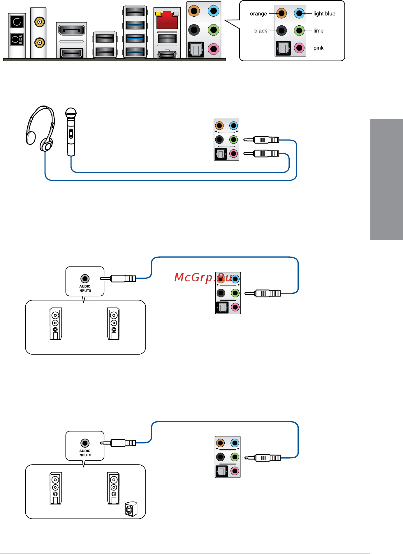 Asus ROG MAXIMUS X HERO (WI-FI AC) [59/116] Audio i o connections