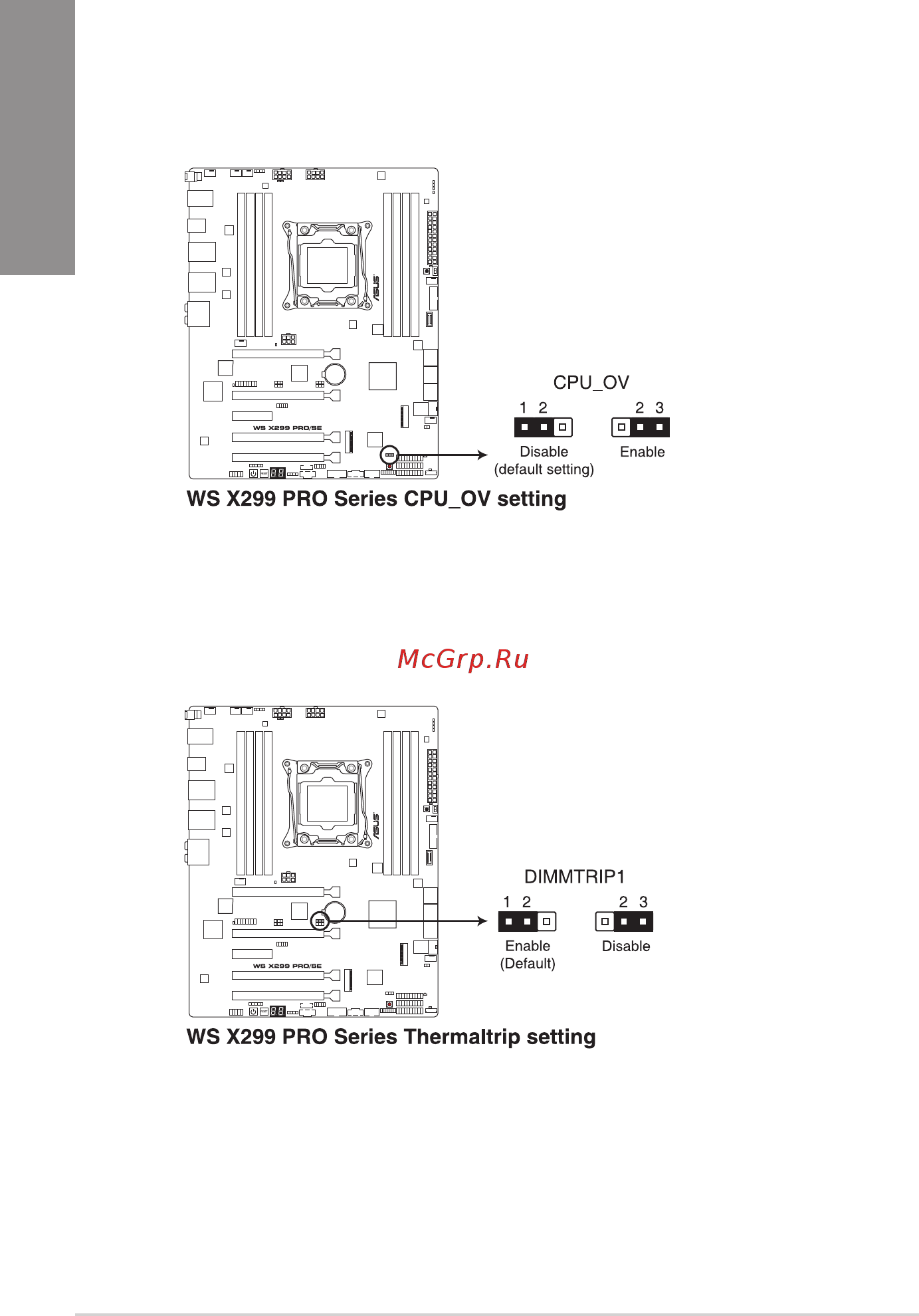 Asus WS X299 PRO/SE [30/142] Jumpers