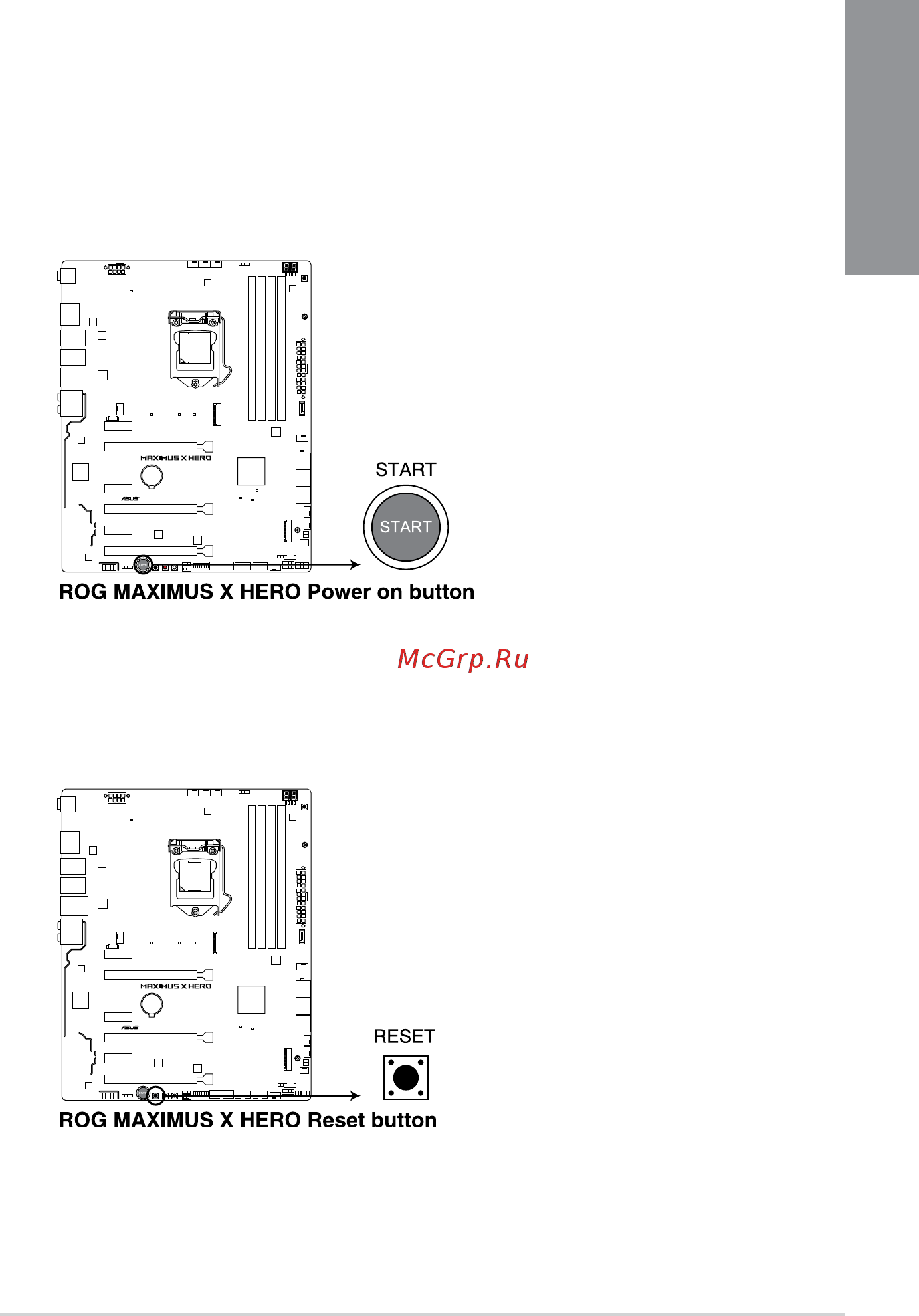 Asus ROG MAXIMUS X HERO [25/110] Onboard buttons and switches