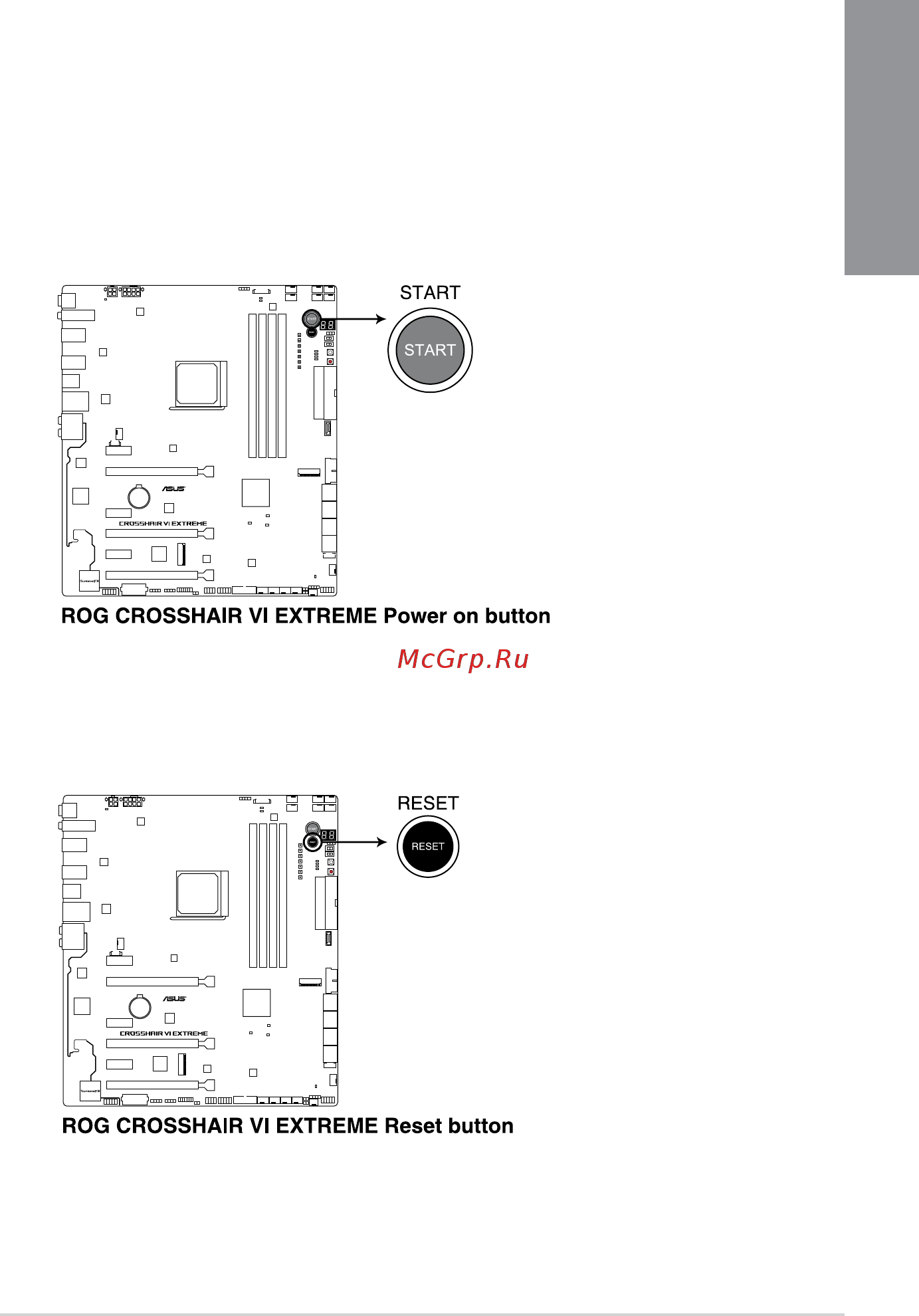 Asus ROG CROSSHAIR VI EXTREME [25/108] Onboard buttons and switches