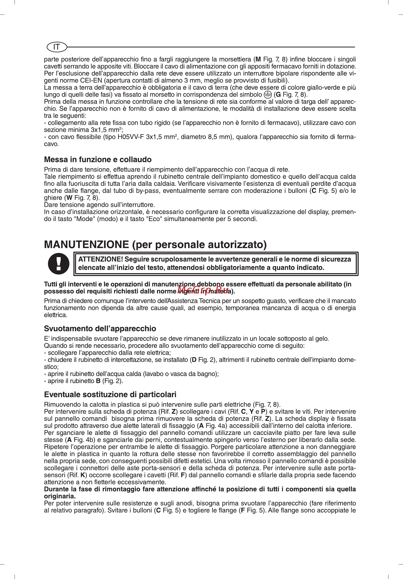Ariston ABS VLS EVO WI-FI 100 [10/129] Manutenzione per personale autorizzato
