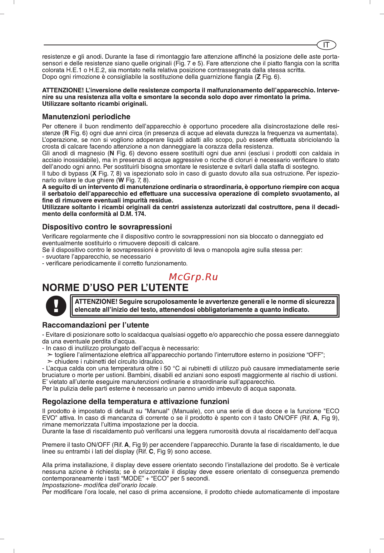 Ariston ABS VLS EVO WI-FI 50 3700455 [11/129] Norme d uso per l utente