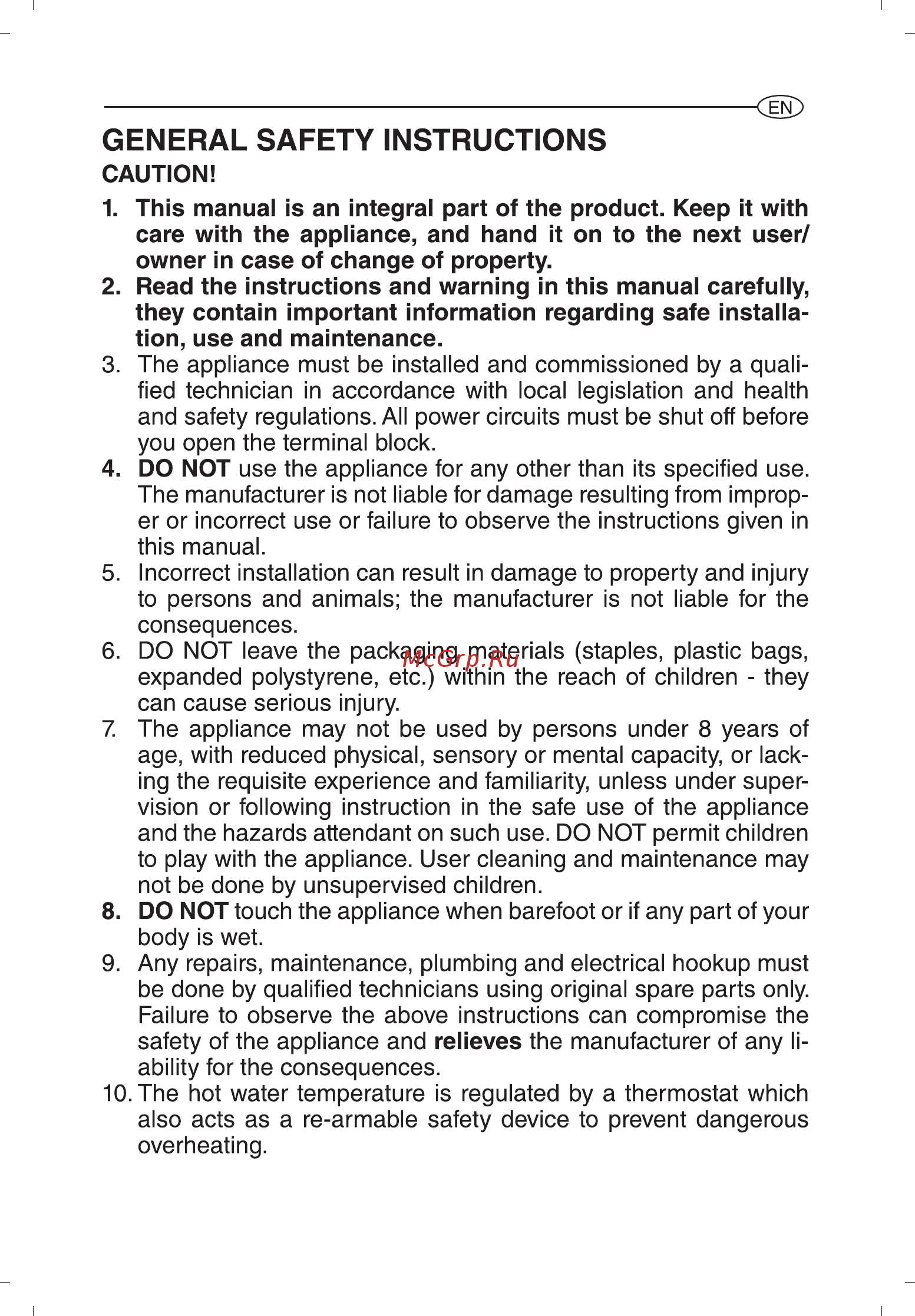 Ariston ABS VLS EVO WI-FI 50 3700455 [17/129] General safety instructions
