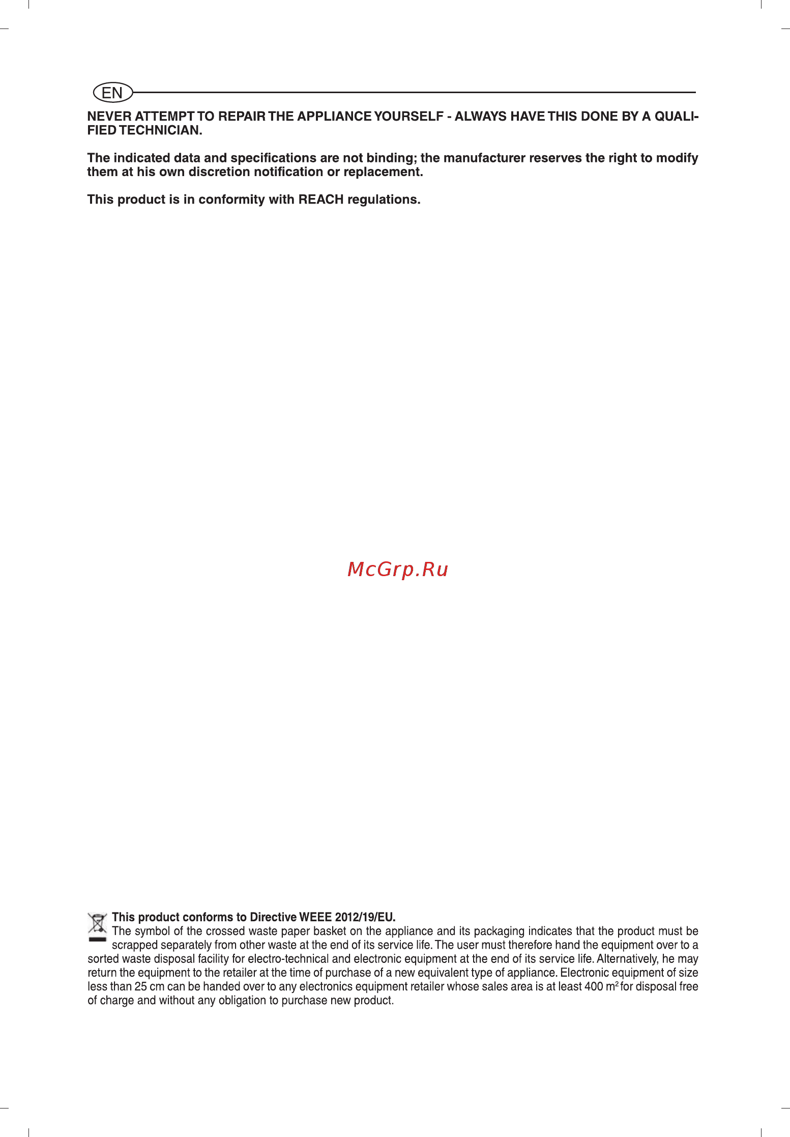 Ariston ABS VLS EVO WI-FI 100 [28/129] Y this product conforms to directive weee 2012 19 eu