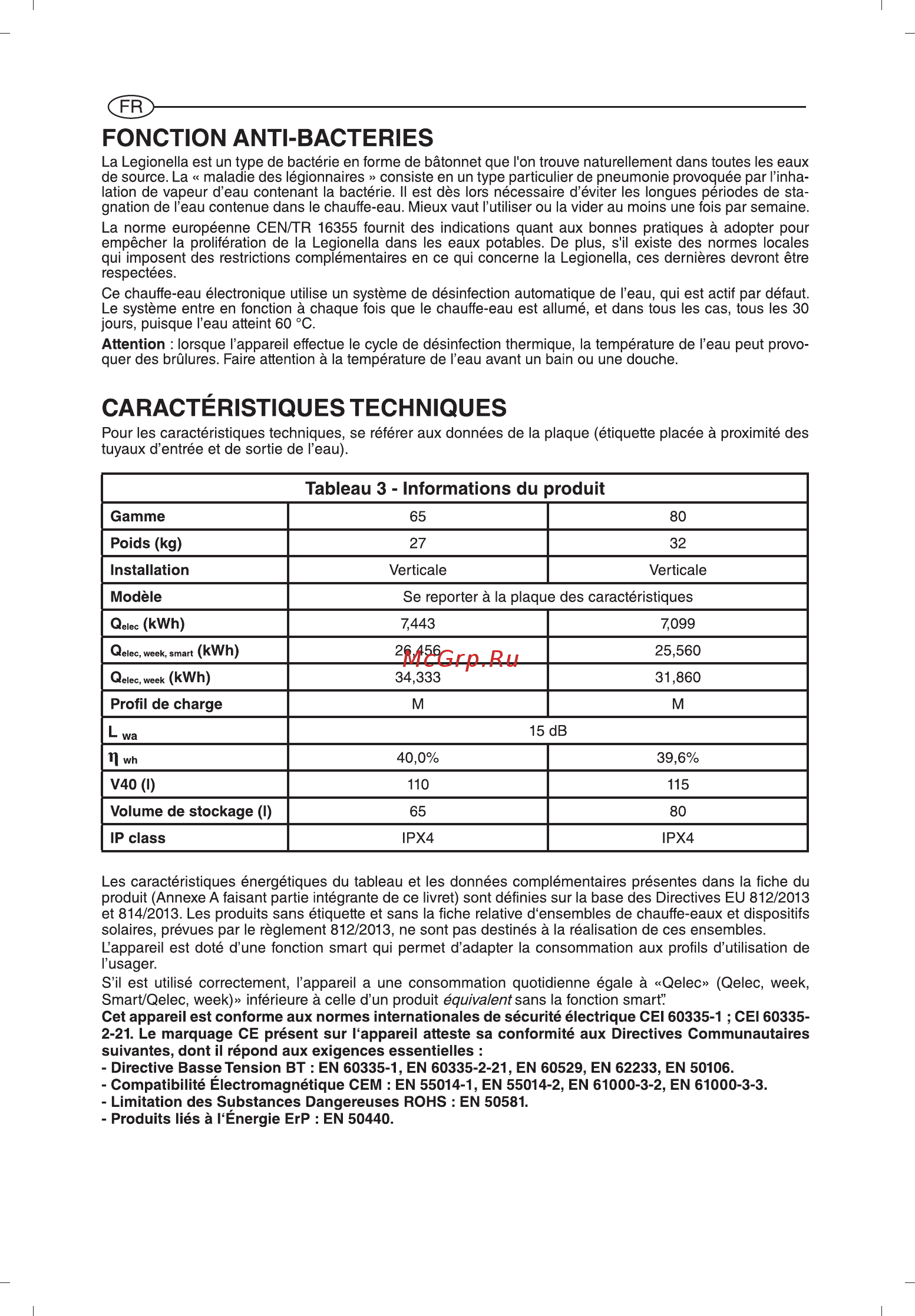 Ariston ABS VLS EVO WI-FI 100 [32/129] Caractéristiques techniques