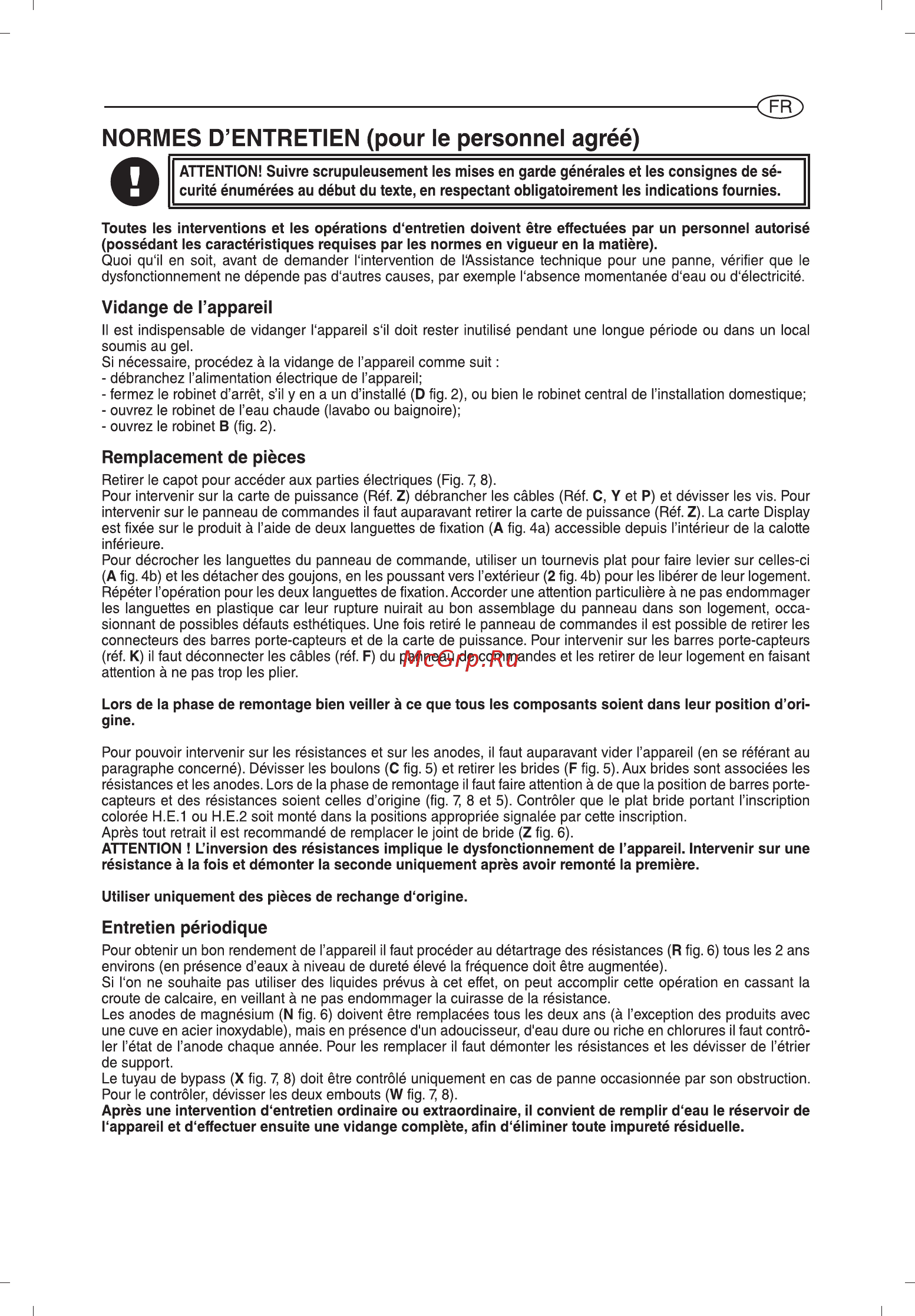 Ariston ABS VLS EVO WI-FI 50 3700455 [35/129] Normes d entretien pour le personnel agréé