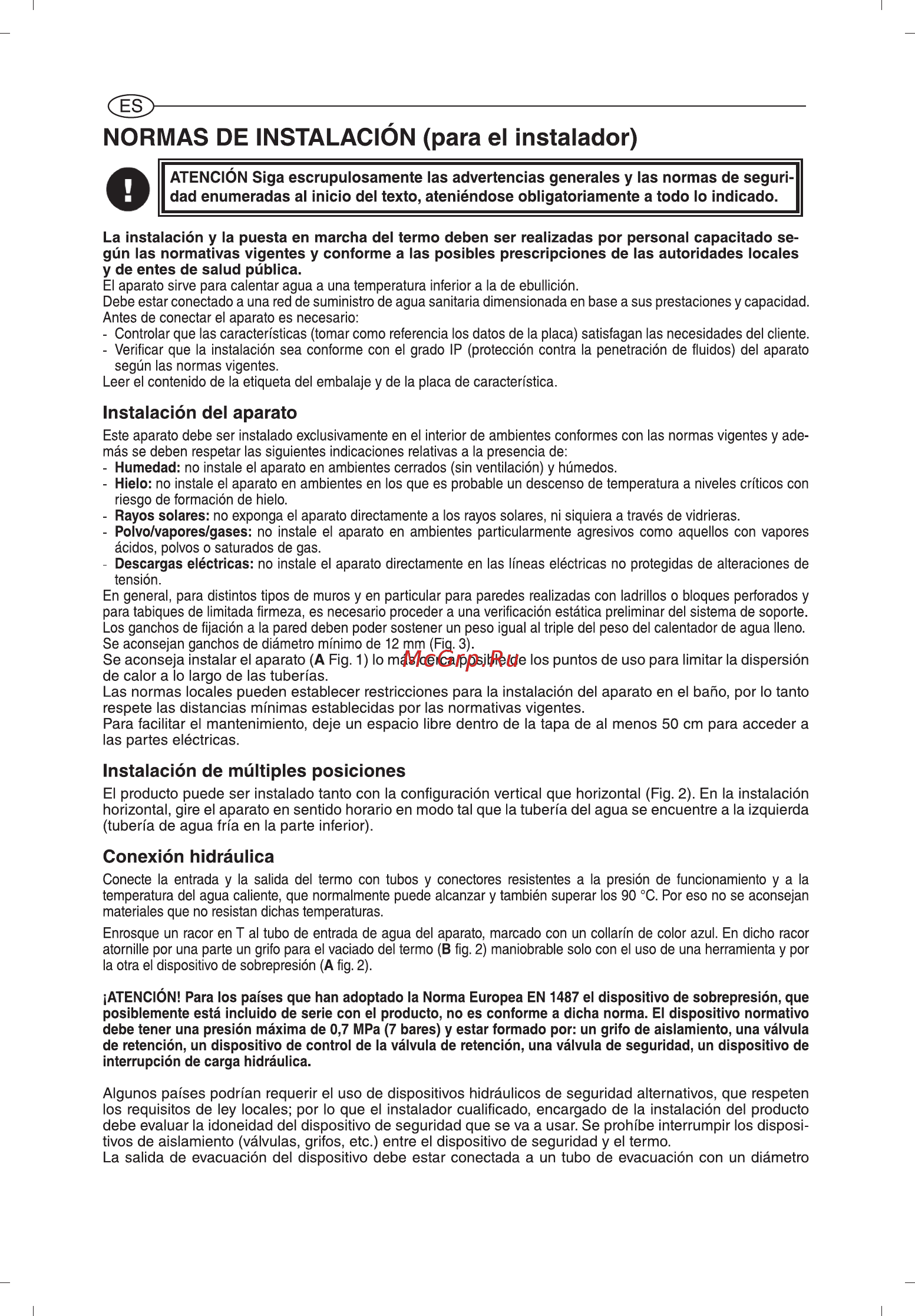 Ariston ABS VLS EVO WI-FI 100 [46/129] Normas de instalación para el instalador