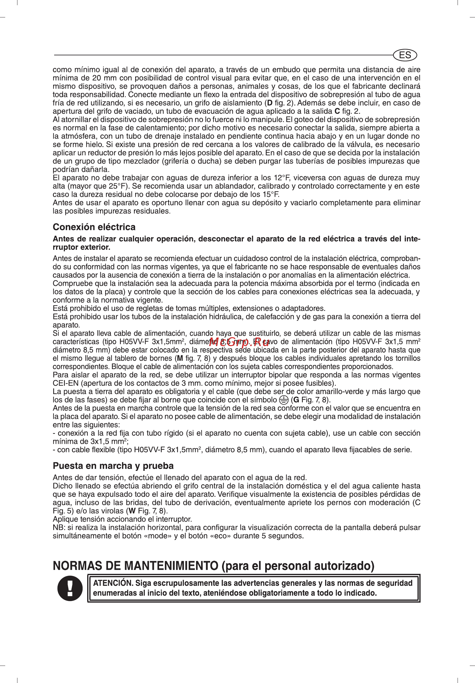 Ariston ABS VLS EVO WI-FI 100 [47/129] Normas de mantenimiento para el personal autorizado