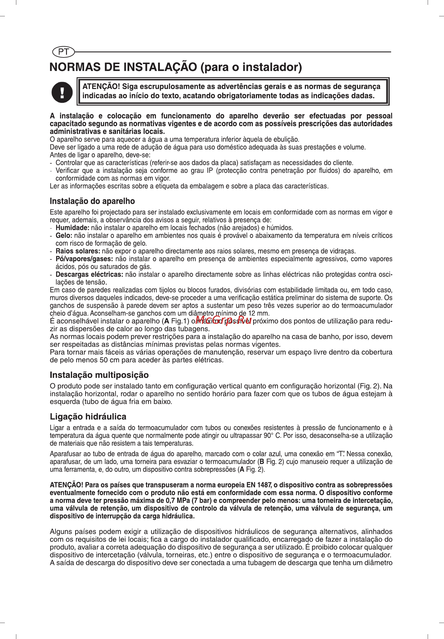 Ariston ABS VLS EVO WI-FI 100 [58/129] Normas de instalaçào para o instalador