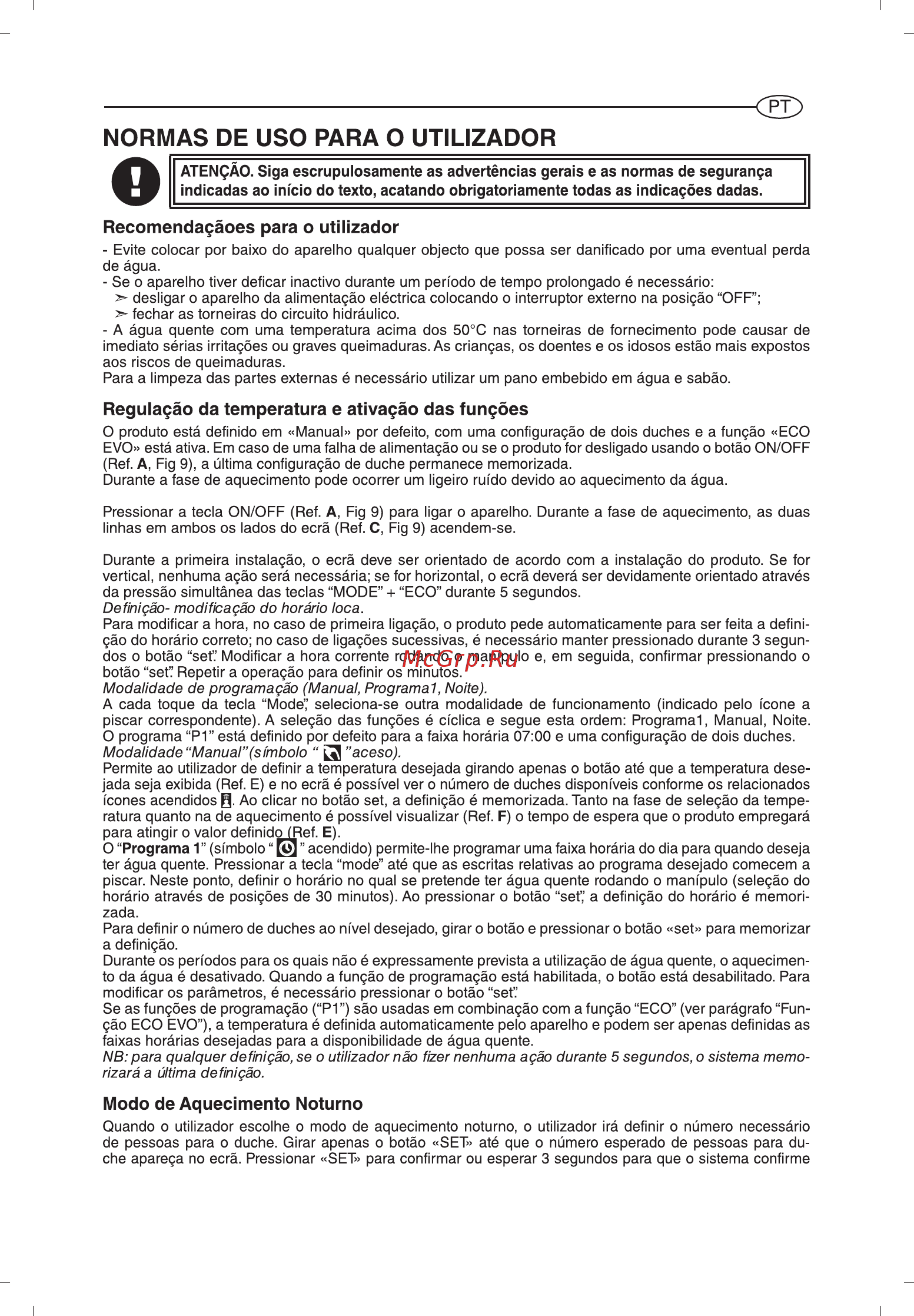 Ariston ABS VLS EVO WI-FI 100 [61/129] Normas de uso para o utilizador
