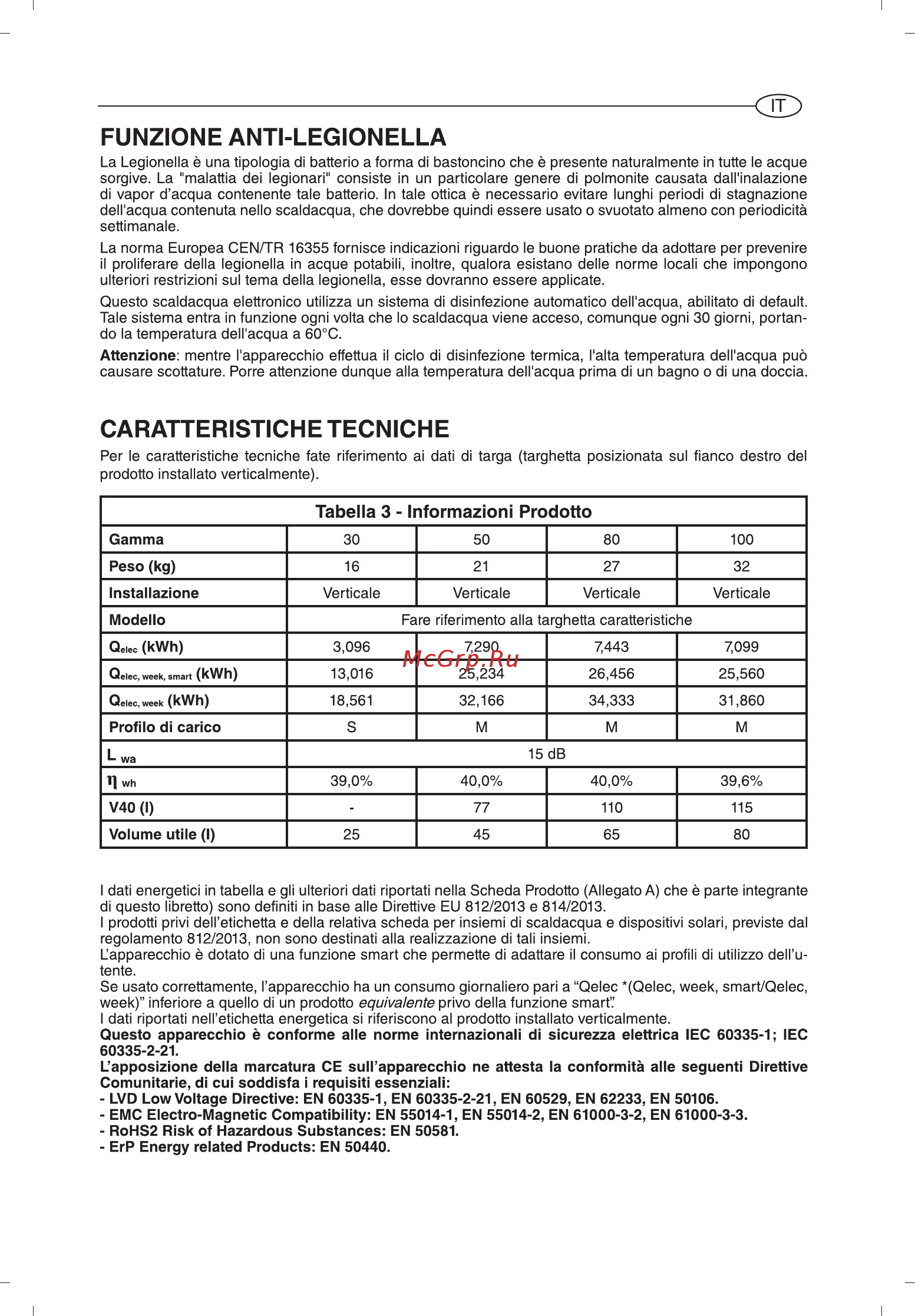 Ariston ABS VLS EVO WI-FI 100 [7/129] Caratteristiche tecniche