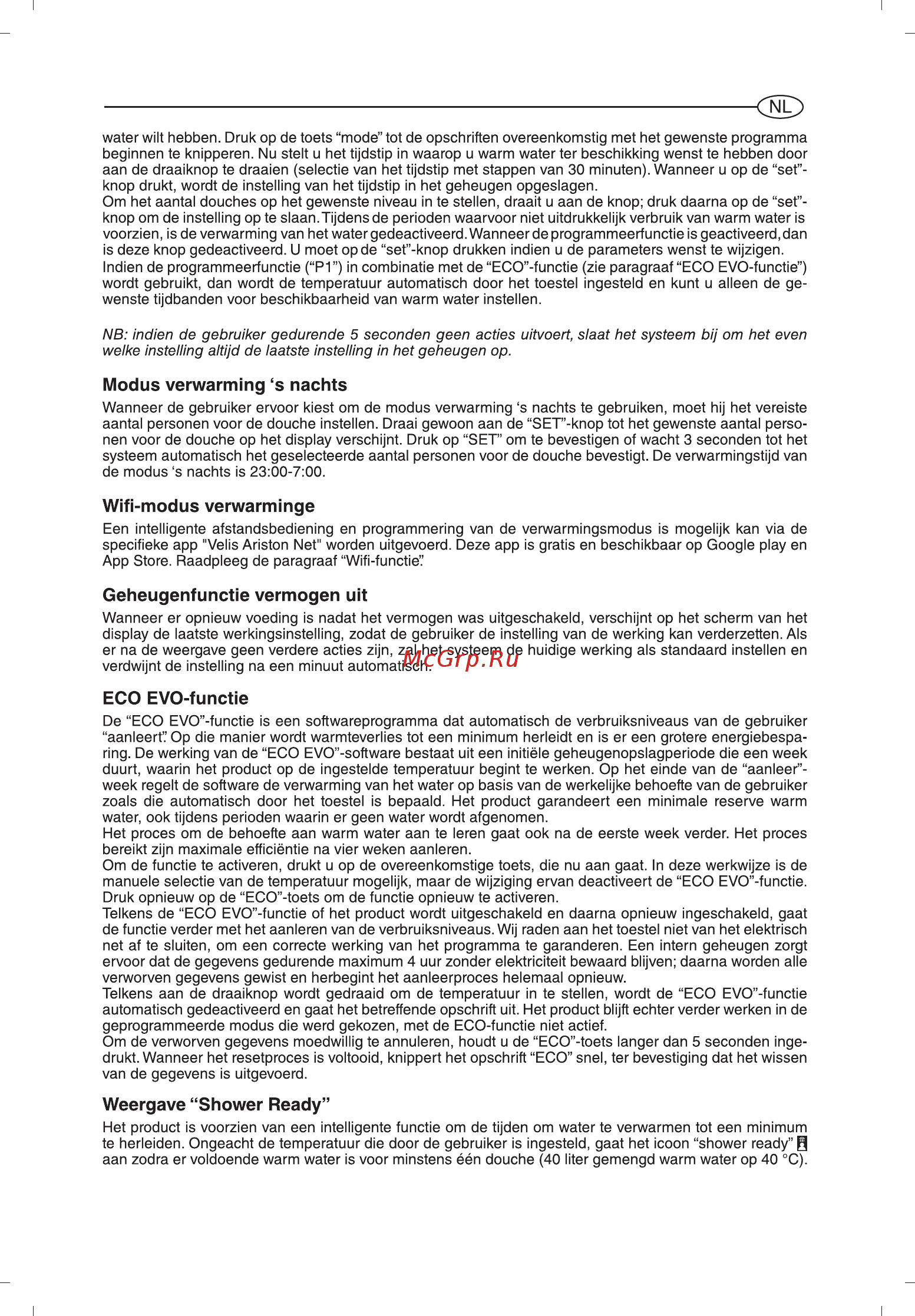 Ariston ABS VLS EVO WI-FI 100 [97/129] Eco evo functie