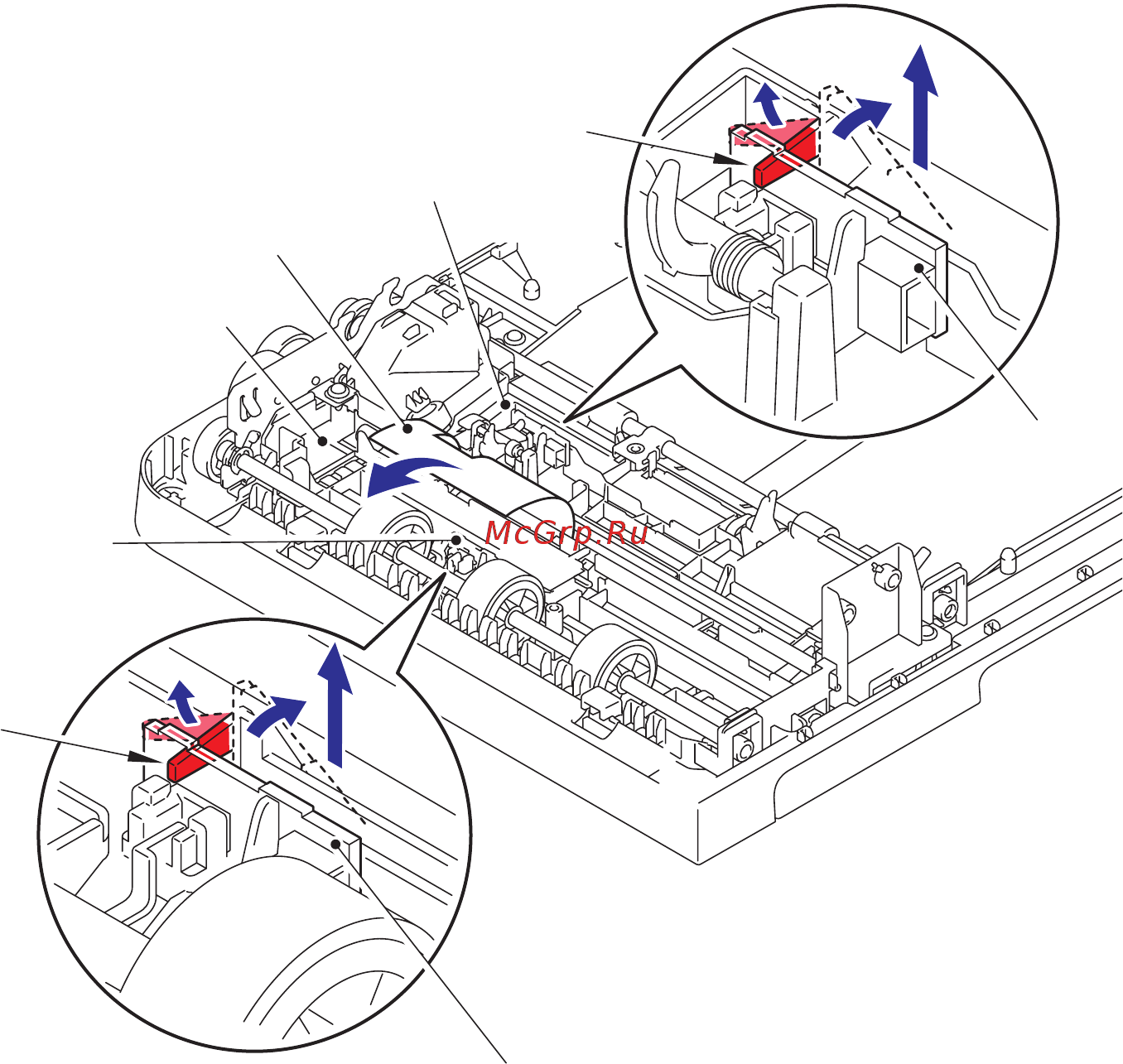 Brother MFC-8950DW [192/373] 6 remove the second side document scanning position sensor harness from the second side document scanning position sensor pcb assy