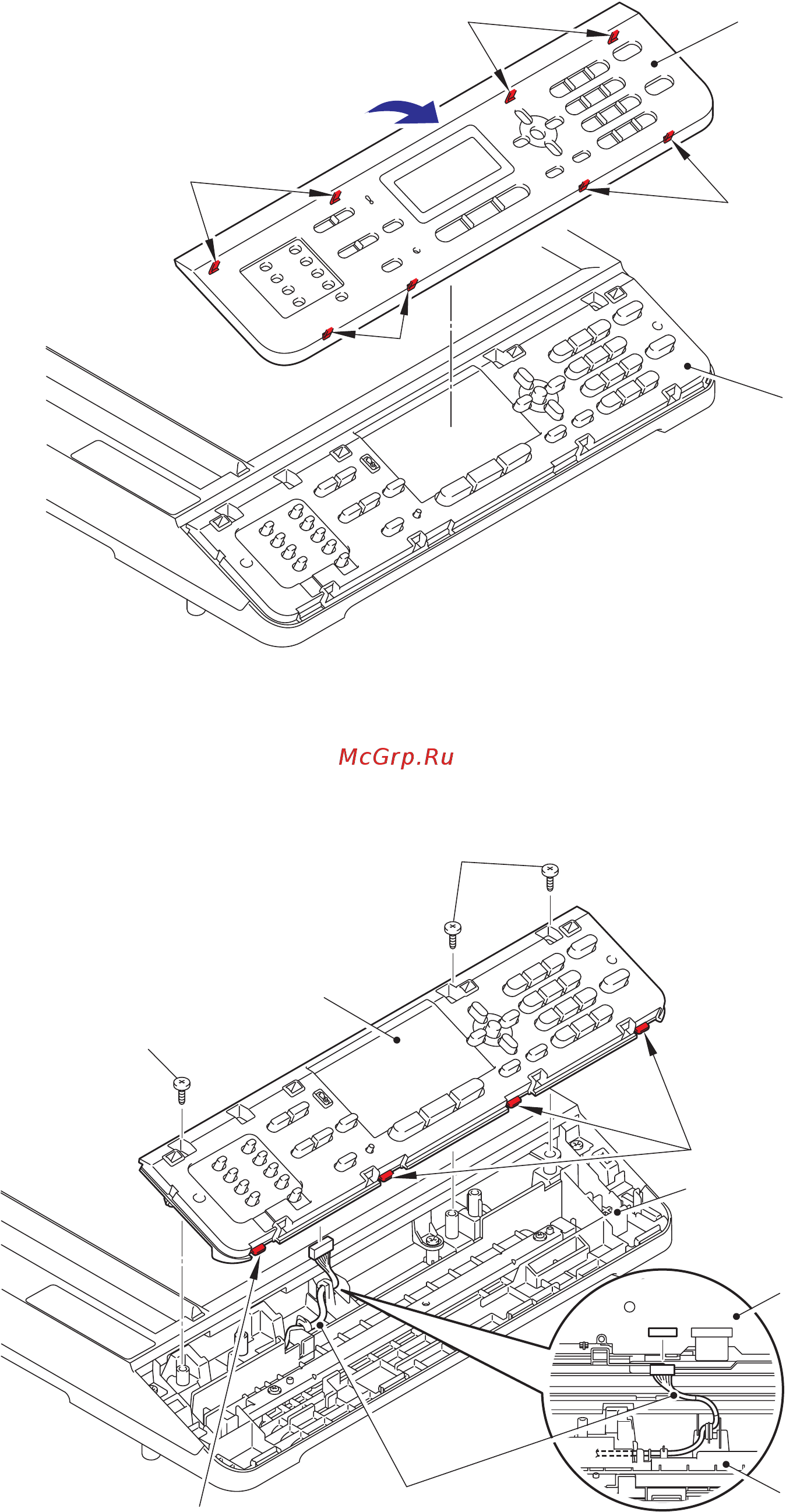 Brother MFC-8520DN [202/373] 2 remove the three taptite bind b m4x12 screws from the control panel assy