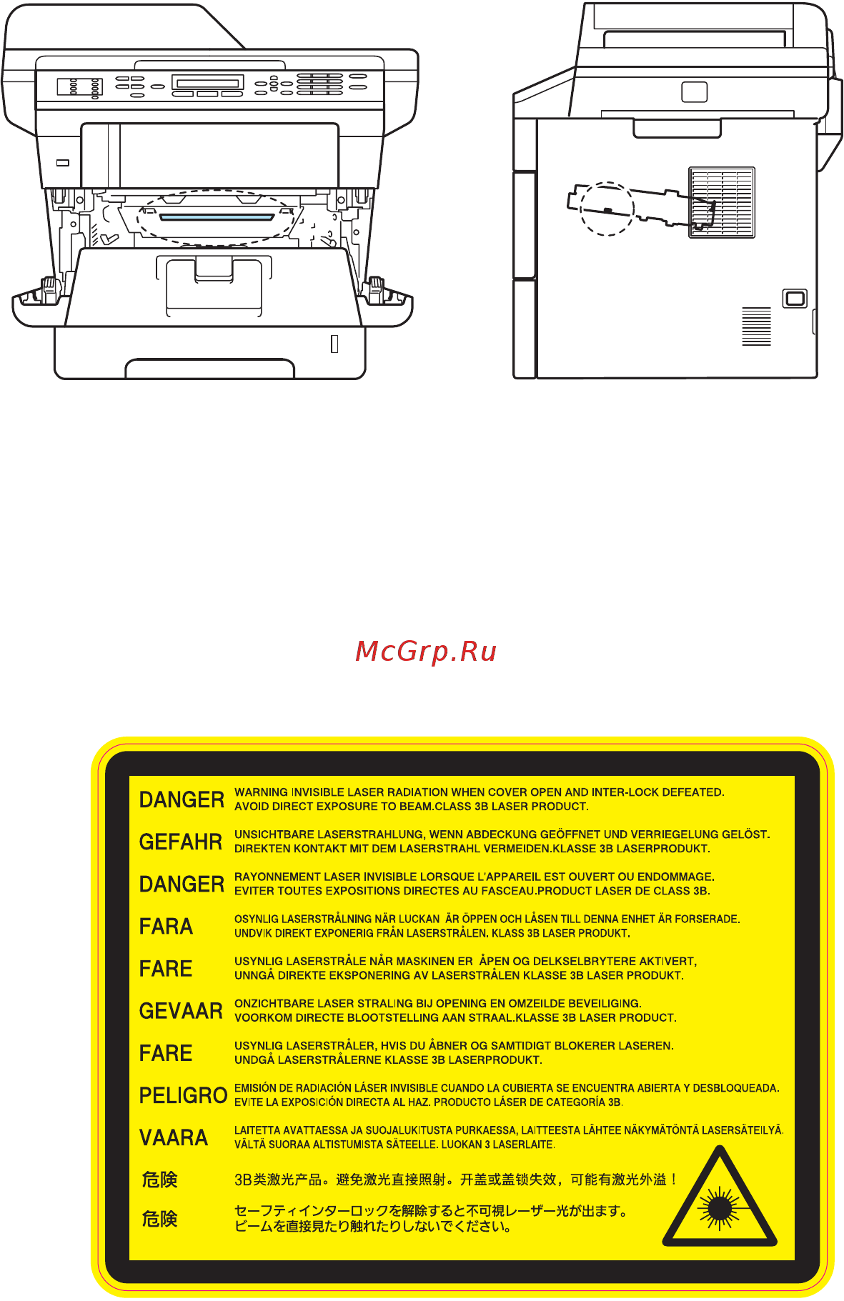 Brother DCP-8110D [23/373] Caution for laser product warnhinweis fur laser drucker
