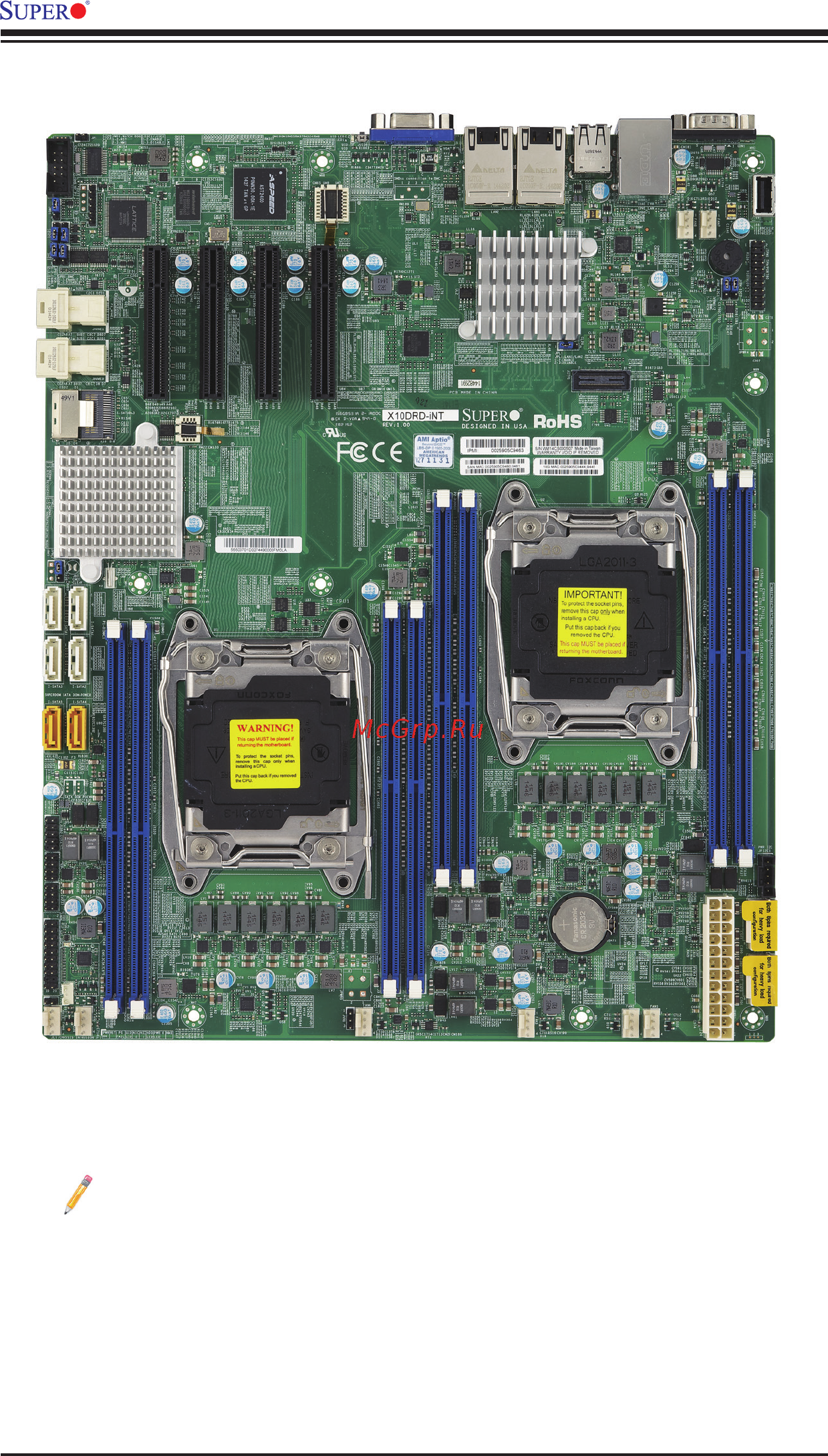 Supermicro X10DRD-I-B Инструкция по эксплуатации онлайн [10/123] 263888