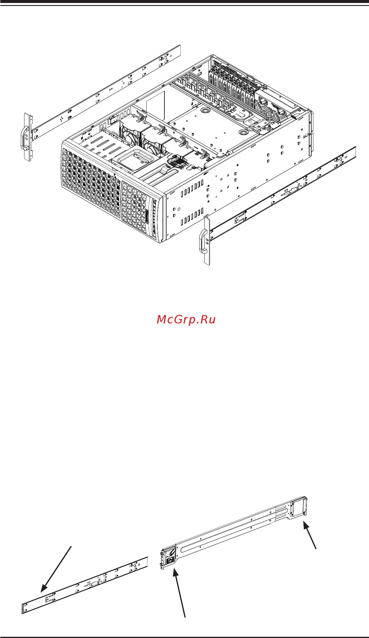 Supermicro SYS-7047GR-TRF, X9DRG-QF C602 Dual Xeon Socket2011 1866/1600/1333/1066/800MHz, up to 192GB DDR3 ECC Reg, 10xSATA, 1620W [21/132] Installing the outer rails to the rack