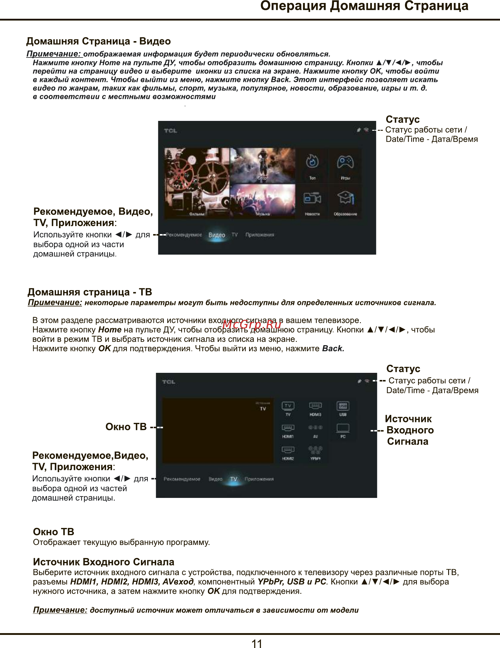 Tcl L49P2US [32/44] Операция домашняя страница