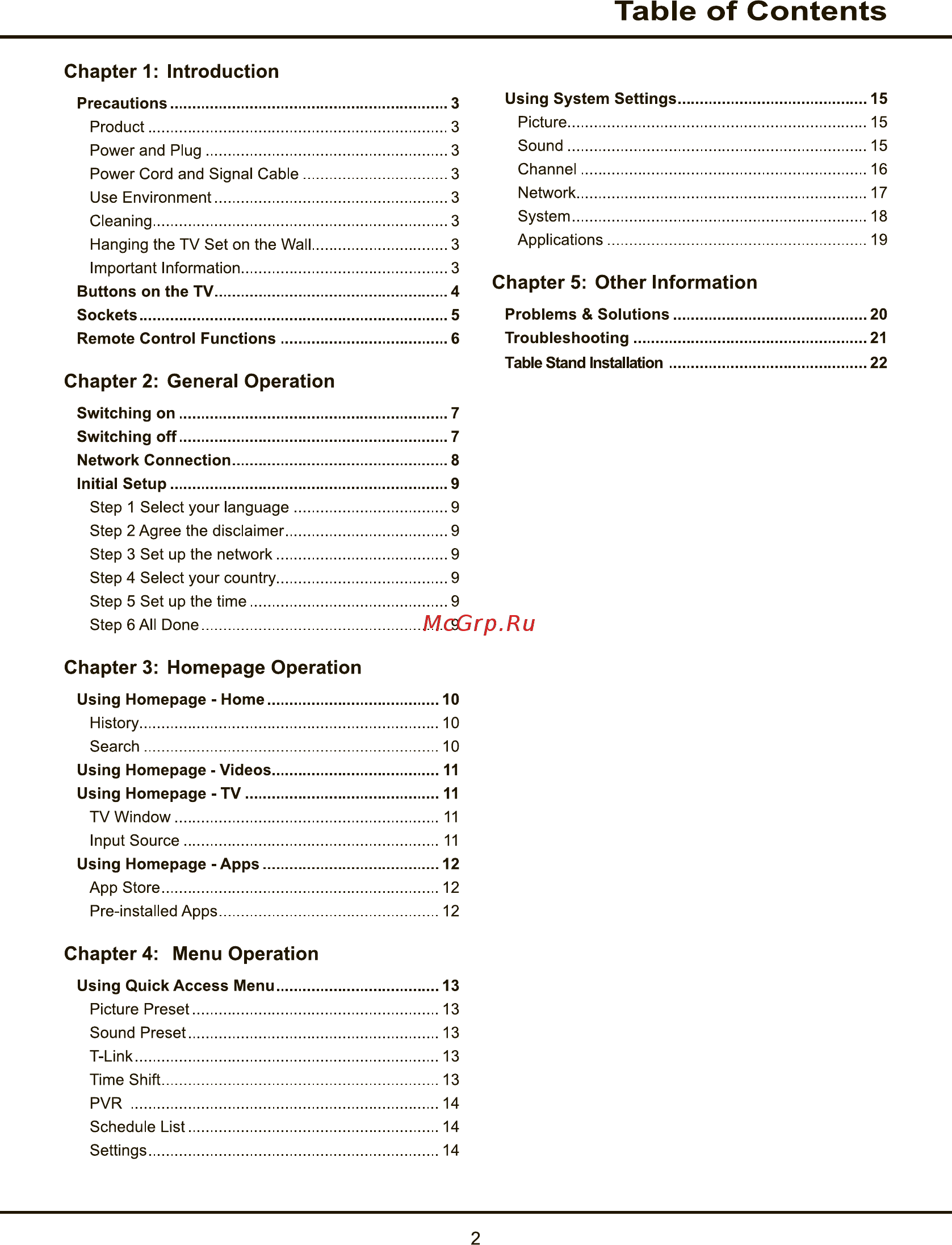 Tcl L70P1US [2/52] Table of contents