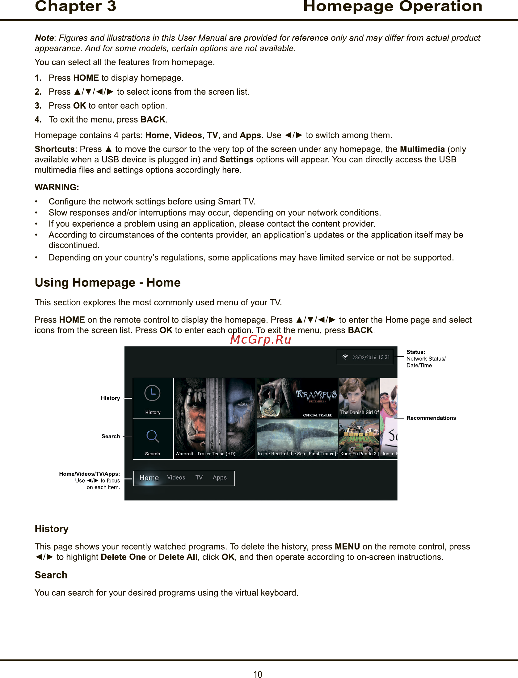 Tcl LED55D2930US [10/44] Chapter 3 homepage operation
