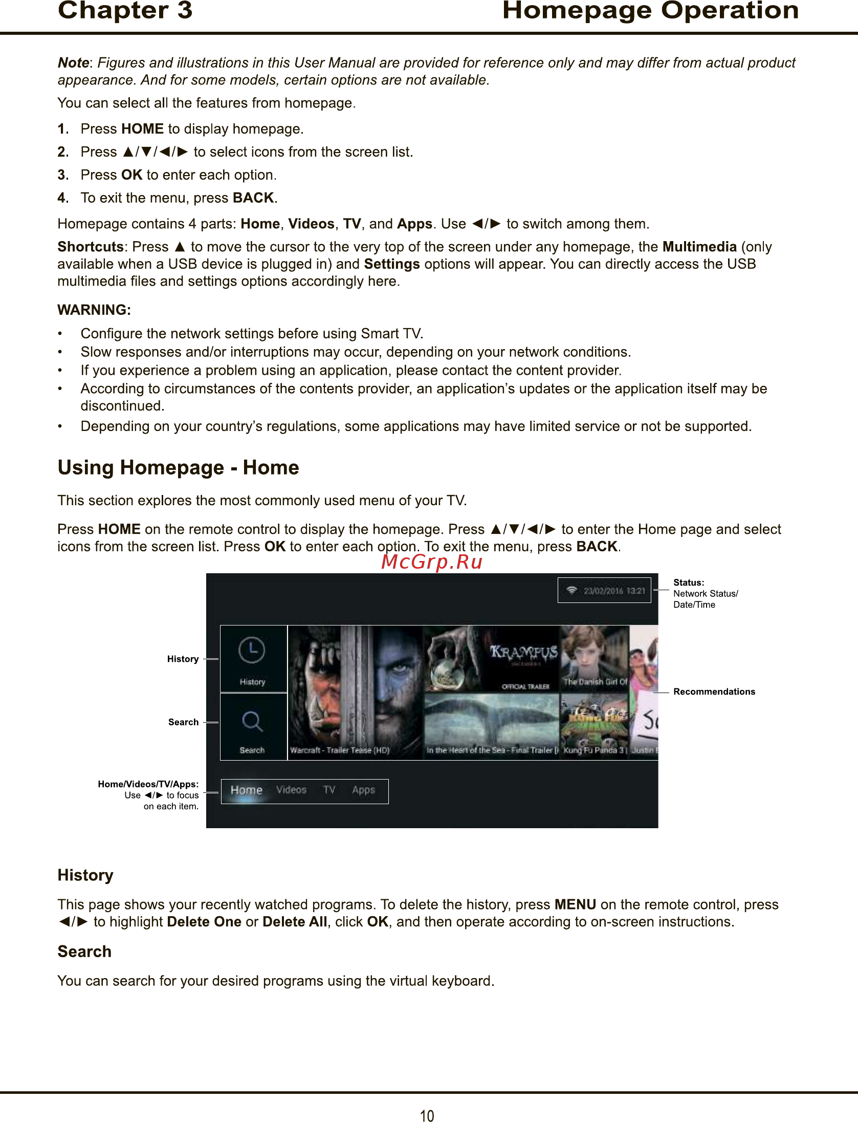 Tcl LED43D2930US [10/44] Chapter 3 homepage operation