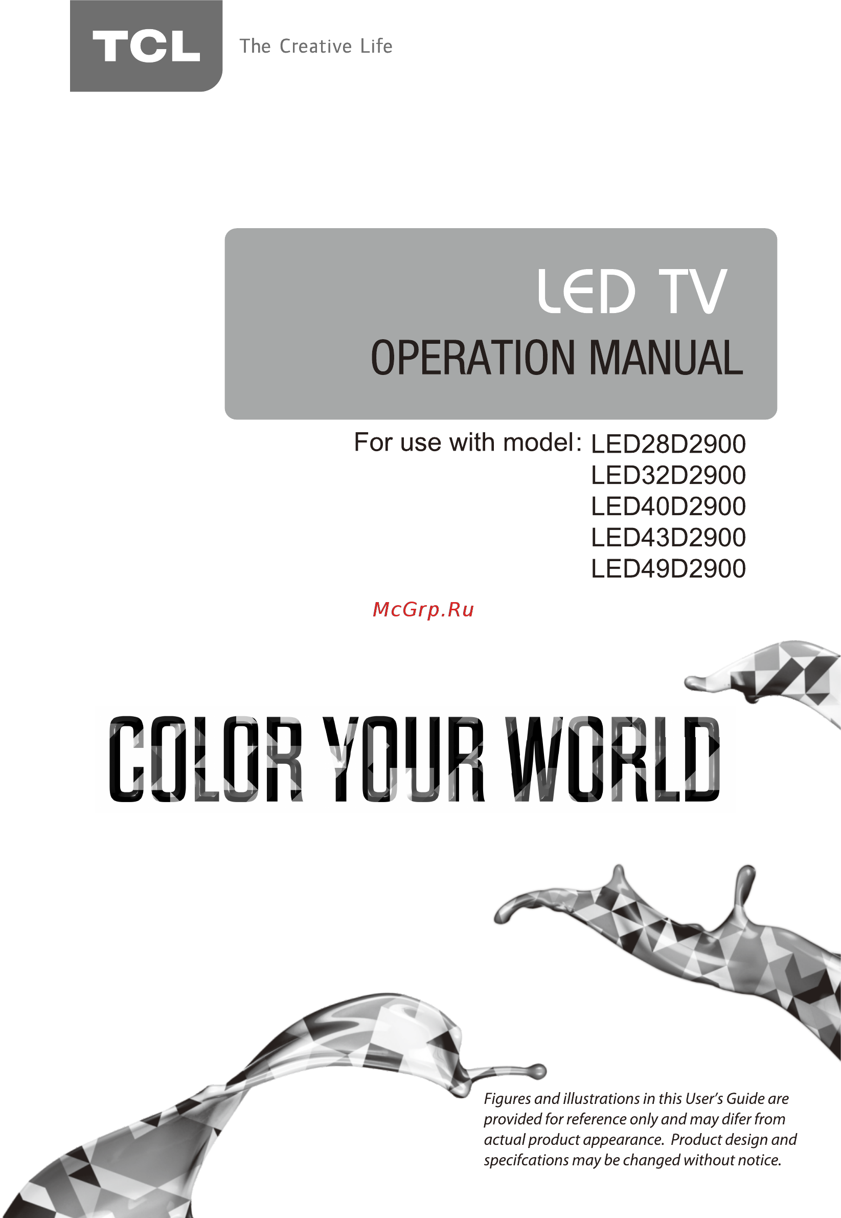 Tcl LED32D2900S Инструкция по эксплуатации онлайн