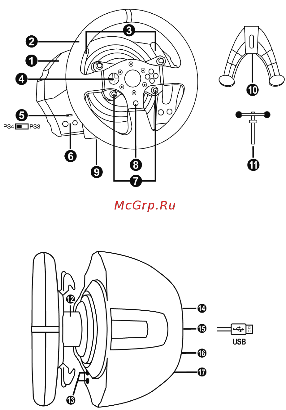 Thrustmaster T300RS, [PS4/PS3], black, черный [201/375] ﺔﻳﻧﻘﺗﻟﺍ ﺕﺍﺯﻳﻣﻟﺍ