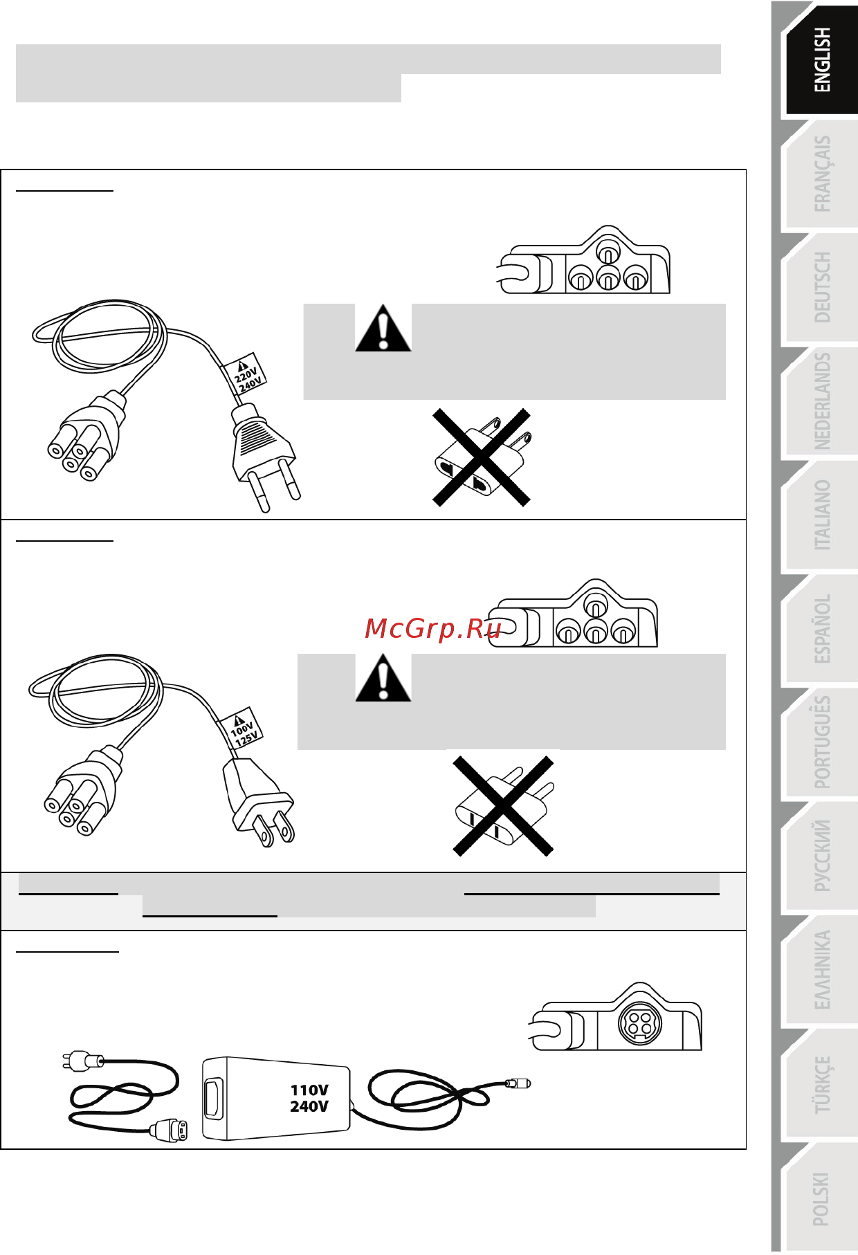 Thrustmaster T300RS, [PS4/PS3], black, черный [4/375] Plugging the racing wheel into an electrical outlet please read before proceeding