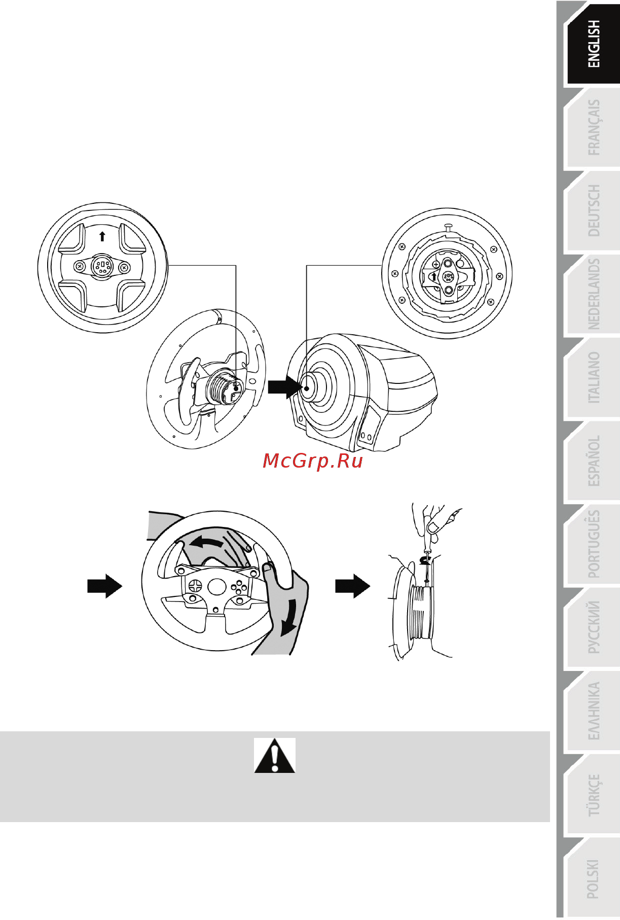 Thrustmaster T300RS, [PS4/PS3], black, черный [8/375] Installing the racing wheel on its base
