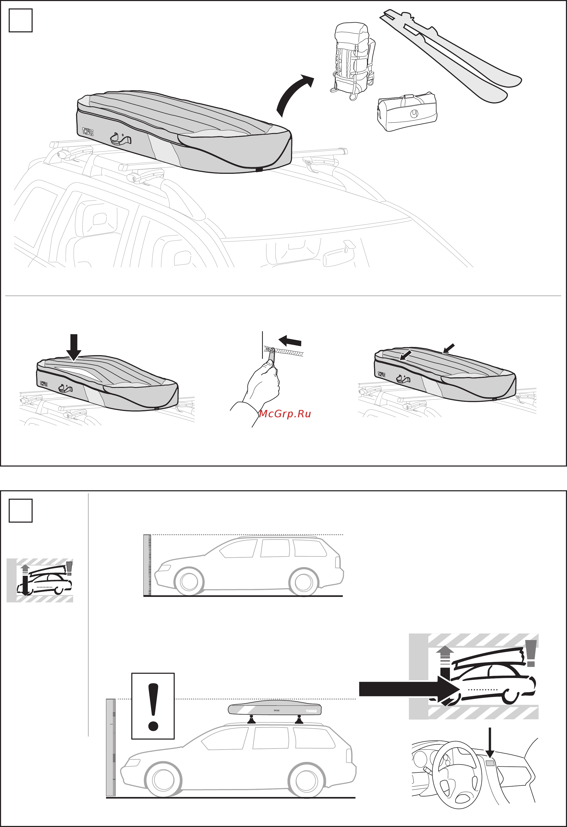 Thule Ranger 500 260 л, 190х50х30 см, мягкий на крышу автомобиля, 603500 Инструкция по эксплуатации онлайн [10/16] 265016