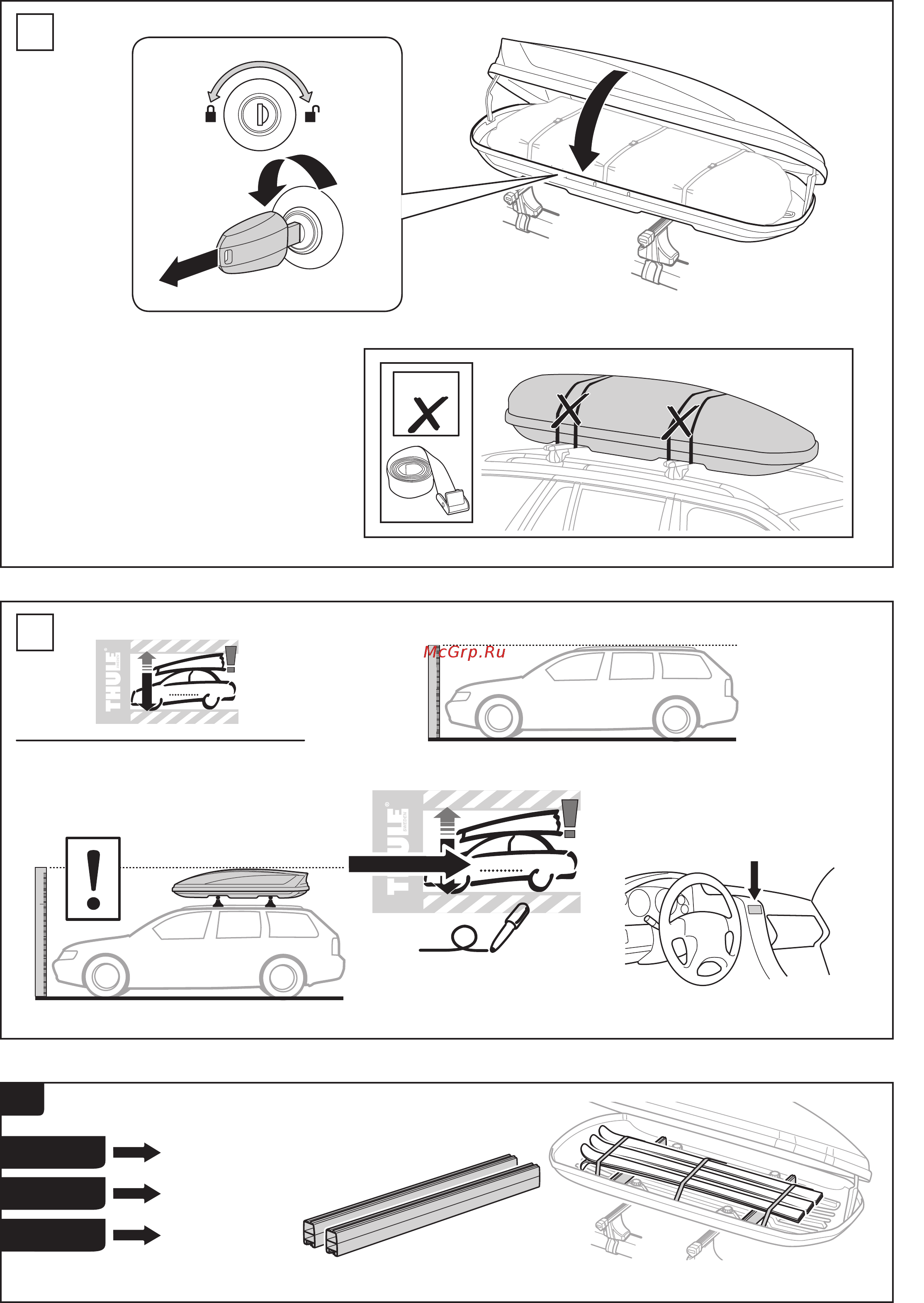 Thule Motion XL (800) 460л, 205х84х45 см, серебристый, 2-х сторонний, 620800 Инструкция по эксплуатации онлайн [6/8] 265080