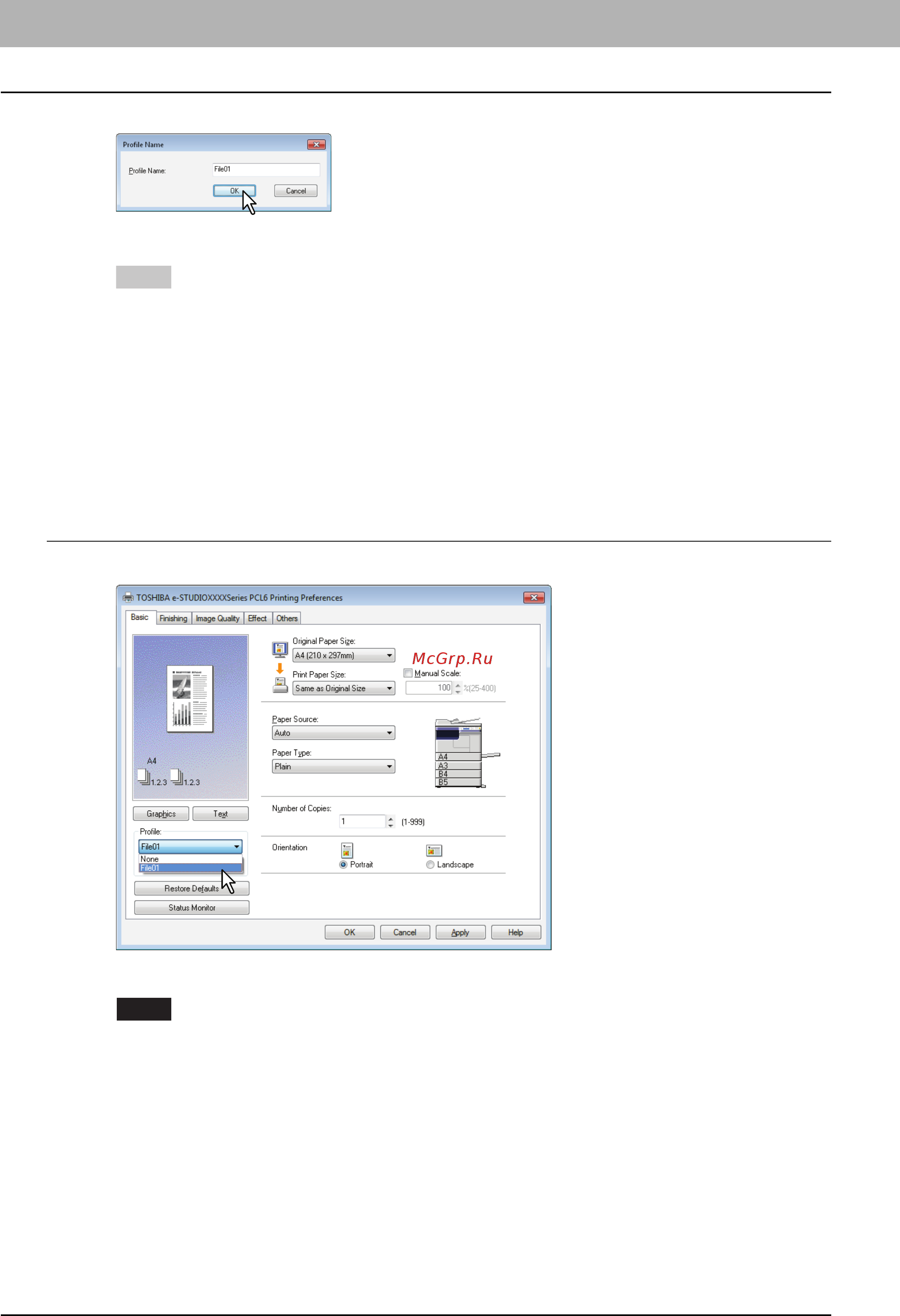 Toshiba e-STUDIO 2809A [90/248] Введите имя профиля и нажмите кнопку ok