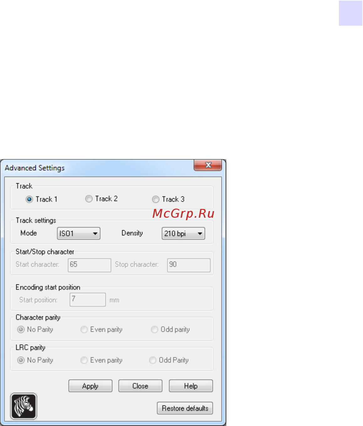 Zebra ZXP 1 [71/126] Advanced settings дополнительные параметры