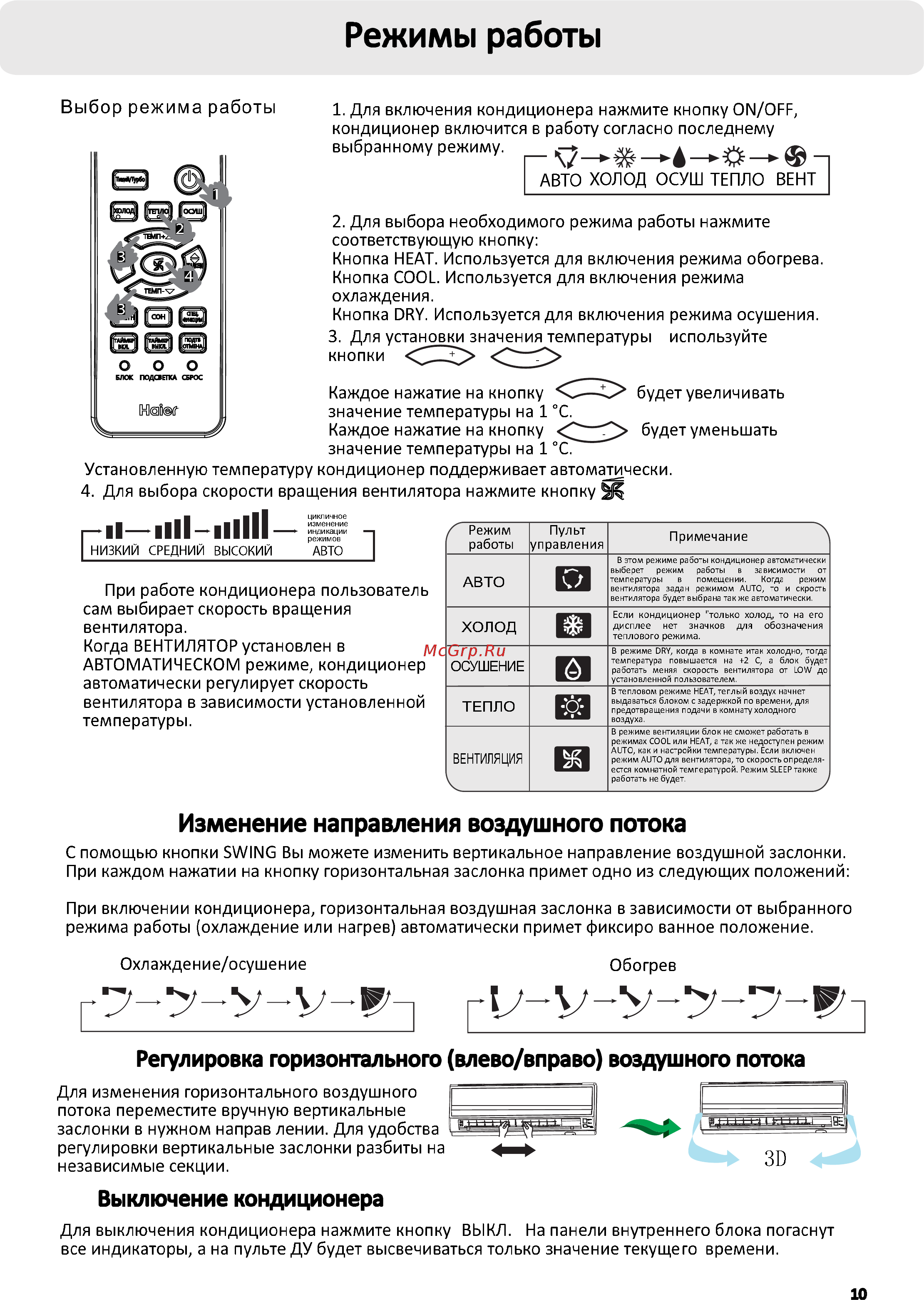 Haier AS09NA5HRA/1U09BR4ERA Инструкция по эксплуатации онлайн [10/31] 266040