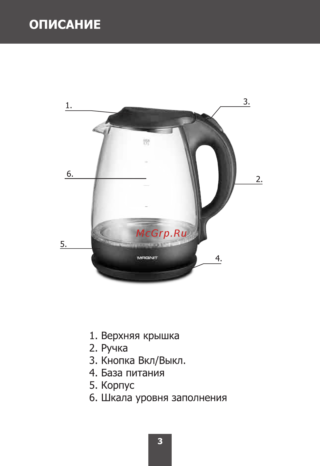 Magnit RMK-2400 Инструкция по эксплуатации онлайн [3/12] 266325