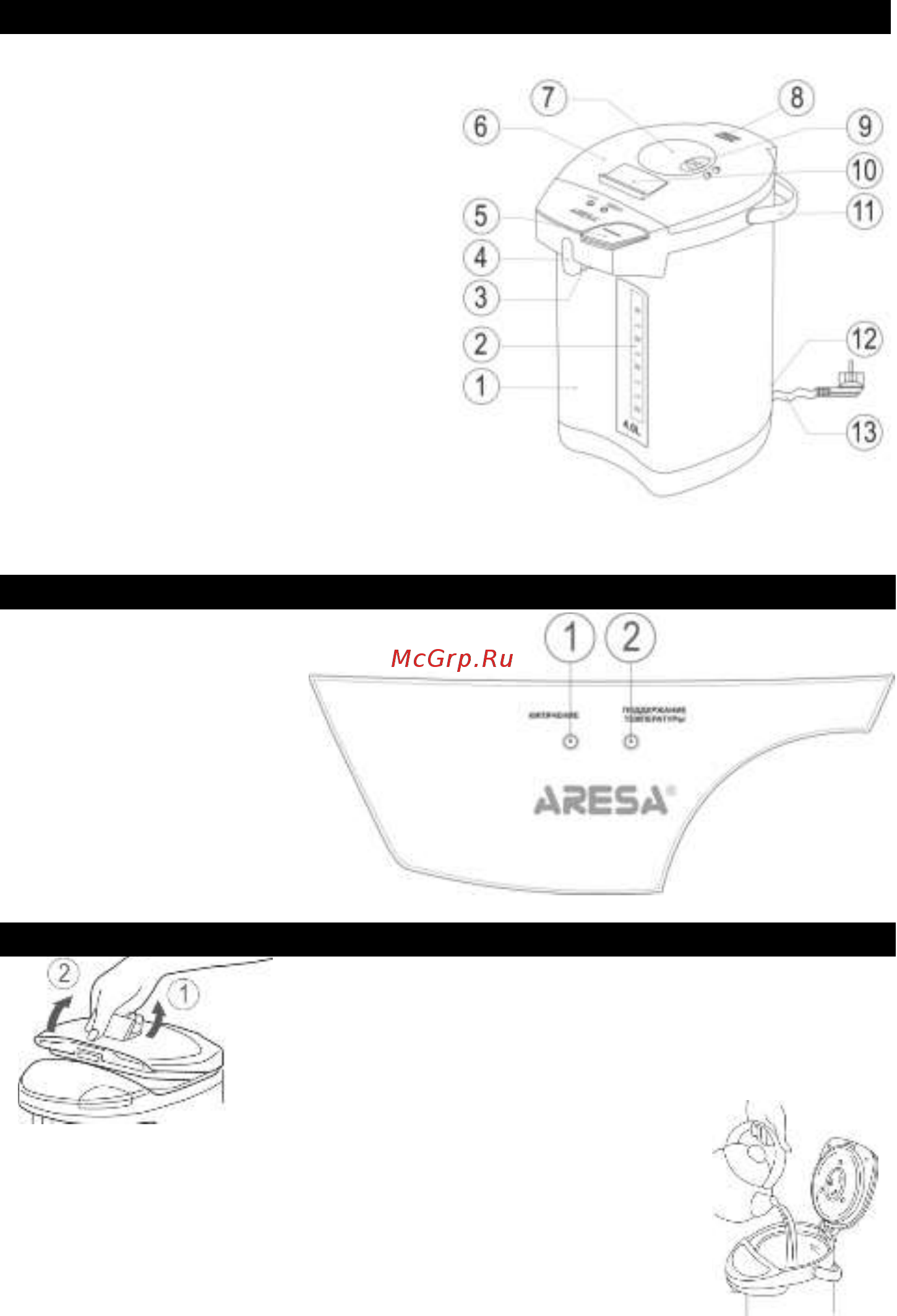 Aresa AR-4002 [5/10] Панель управления