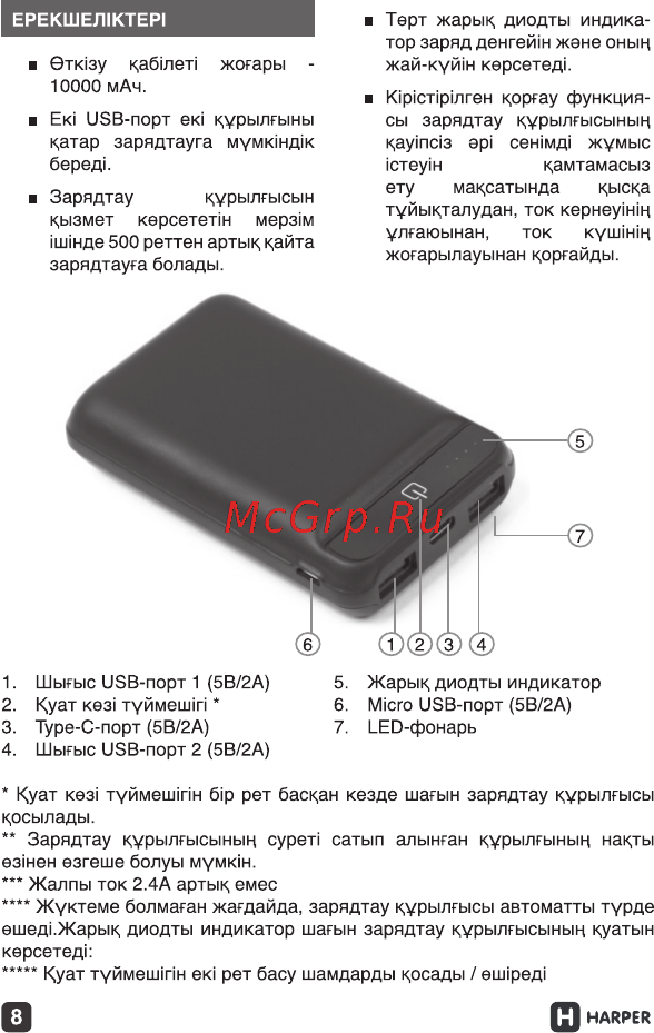 Harper PB-2612 Инструкция по эксплуатации онлайн [8/12] 267047