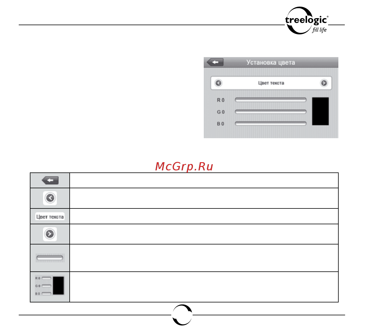 Treelogic TL-7002BGF AV 4GB [72/102] Настройка цвета шрифта и фона
