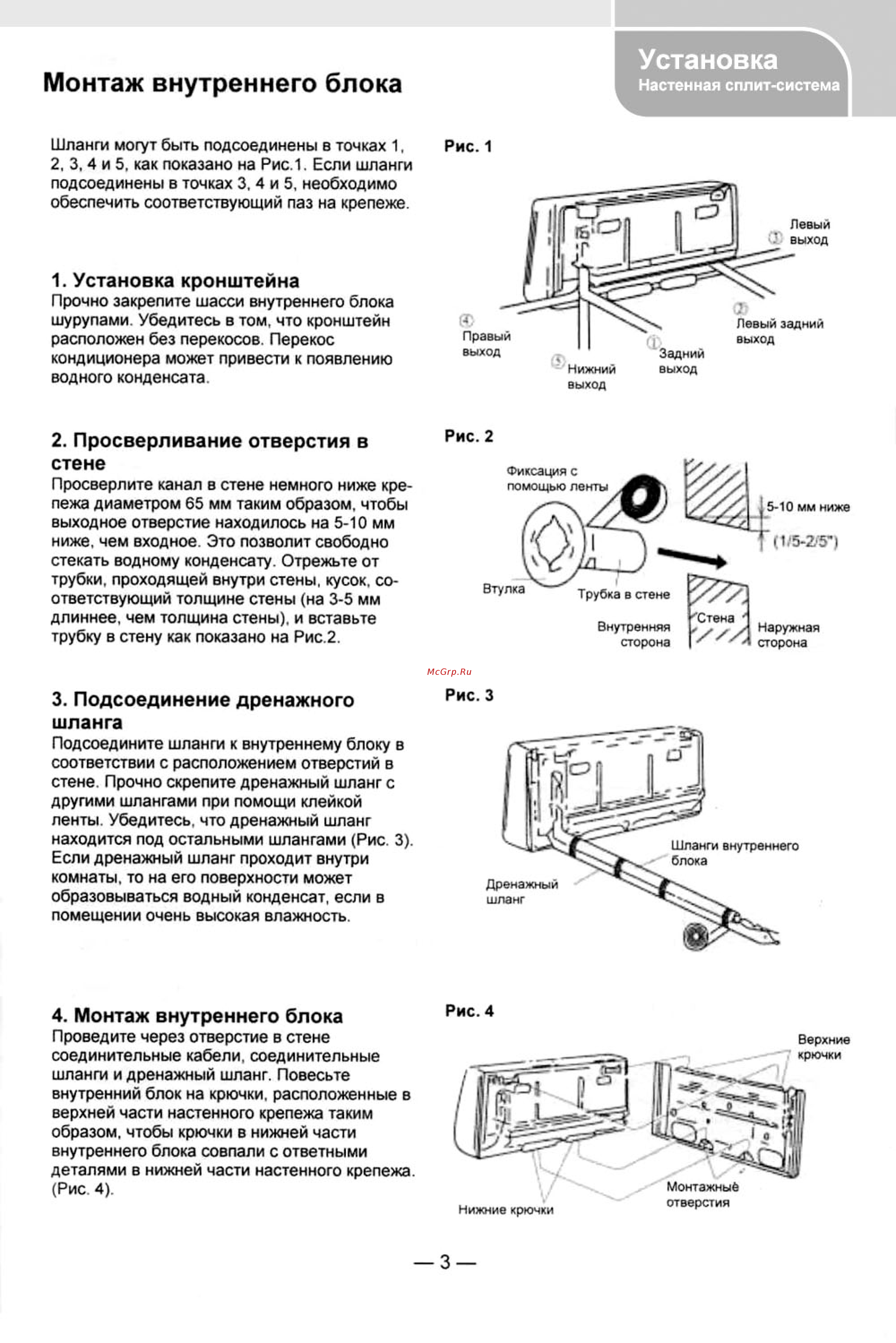 Treelogic TL-S12H107A [4/11] Монтаж внутреннего блока